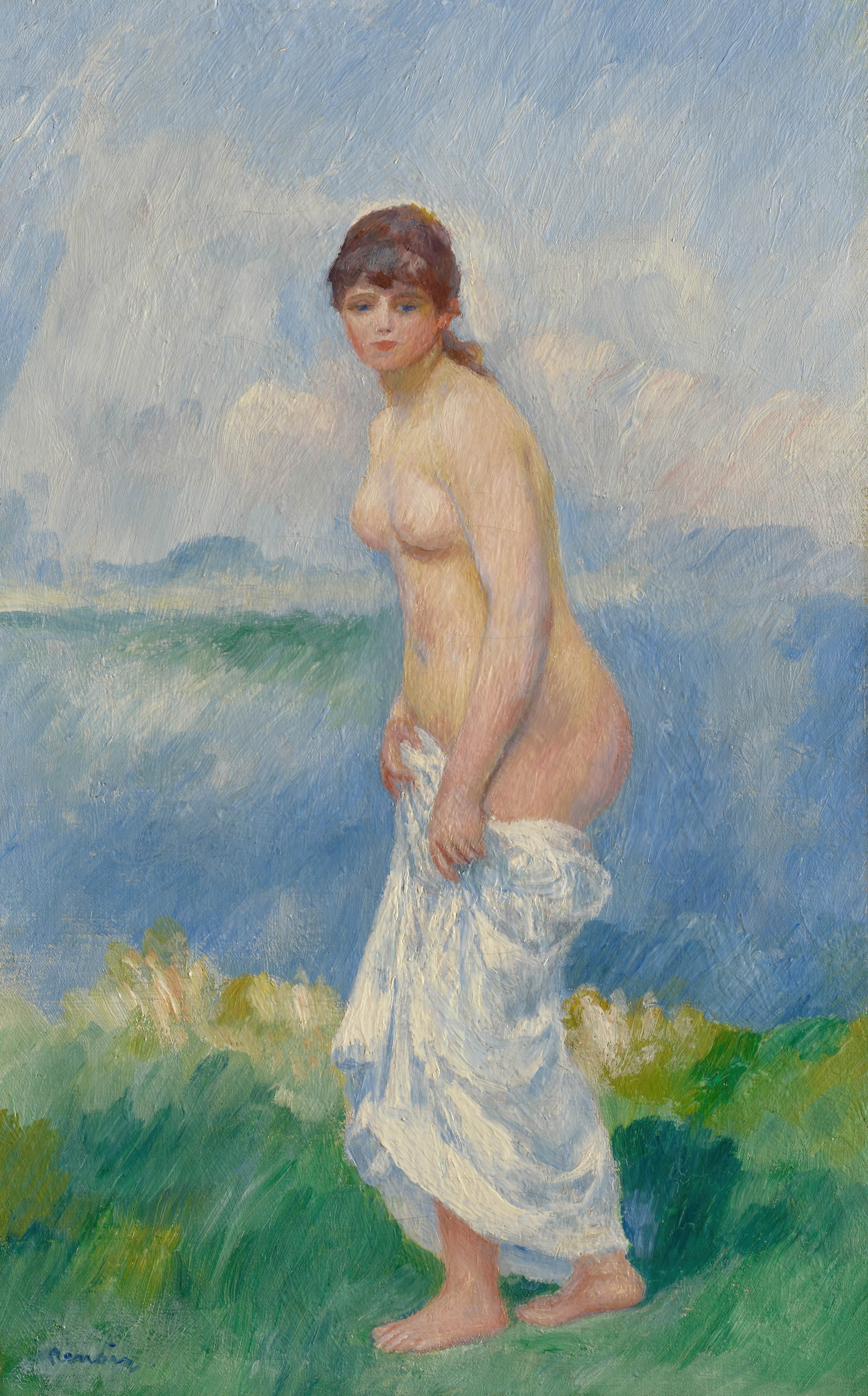 《站立沐浴者》（Standing Bather）｜皮埃尔-奥古斯特·雷诺阿 Pierre-Auguste Renoir｜c. 1910