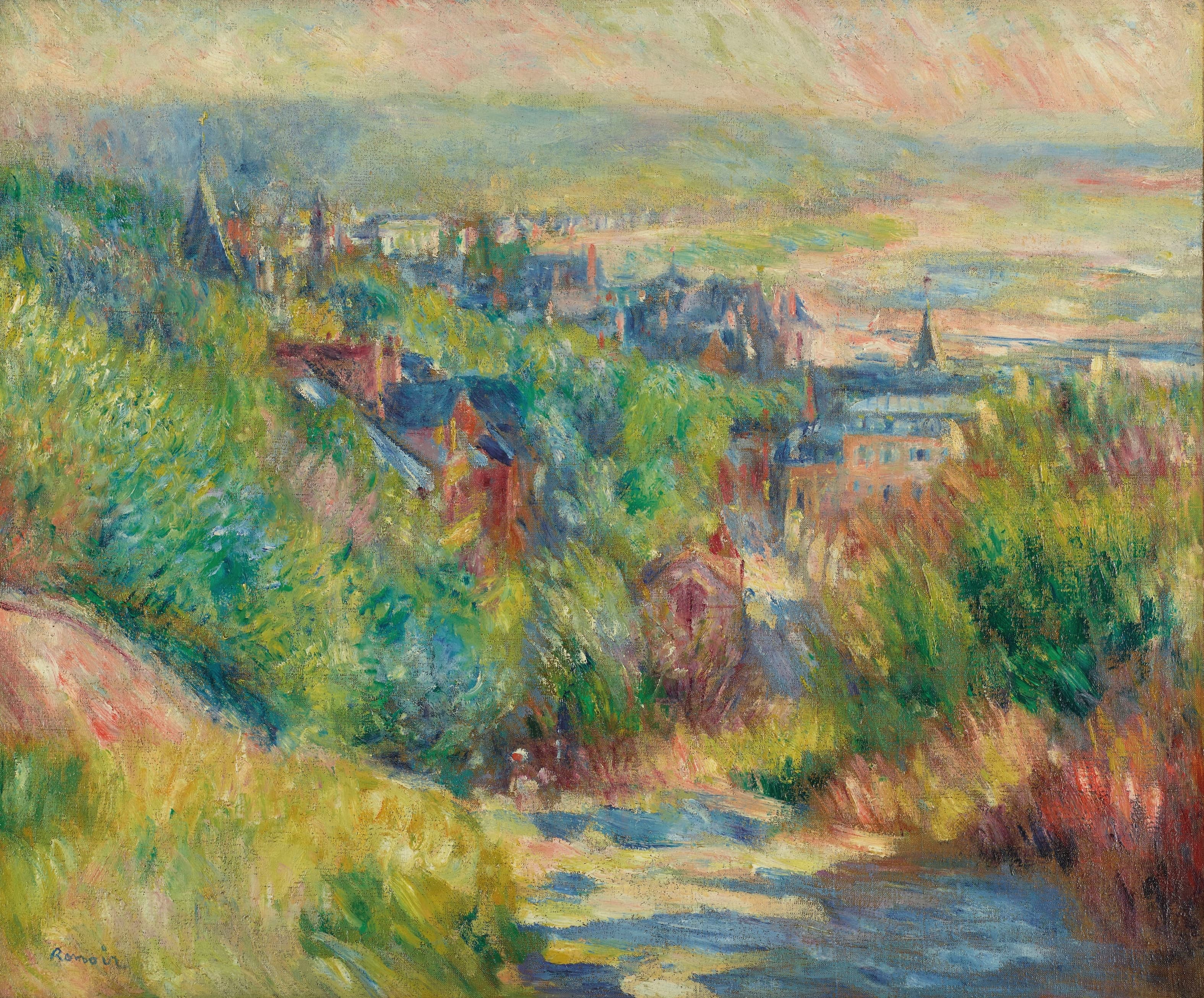 《特鲁维尔的高度》（The heights of Trouville）｜皮埃尔-奥古斯特·雷诺阿 Pierre-Auguste Renoir｜约 1885