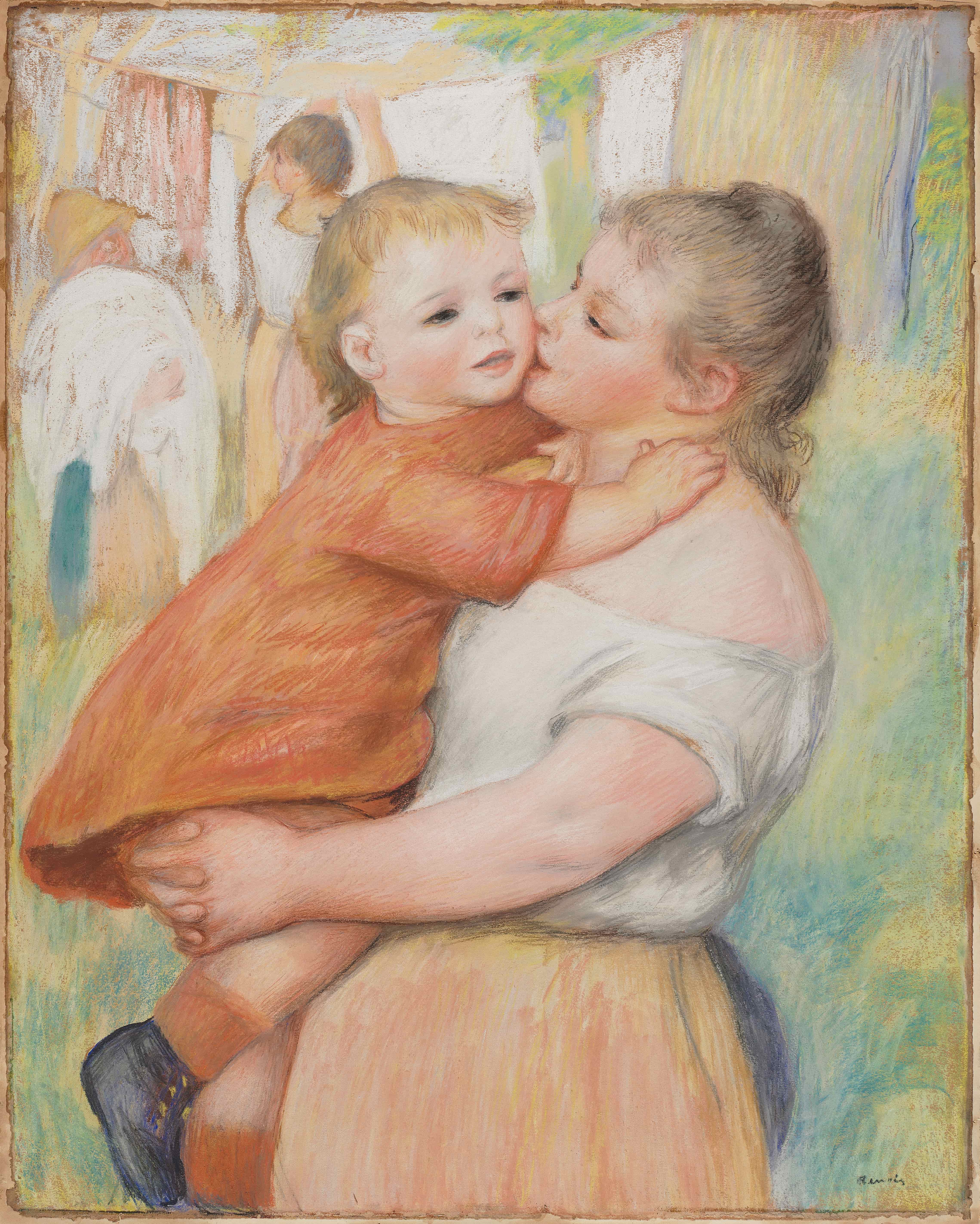 《洗衣妇和她的孩子（艾琳和皮埃尔）》（Laundress and Her Child (Aline and Pierre)）｜皮埃尔-奥古斯特·雷诺阿 Pierre-Auguste Renoir｜约. 1886