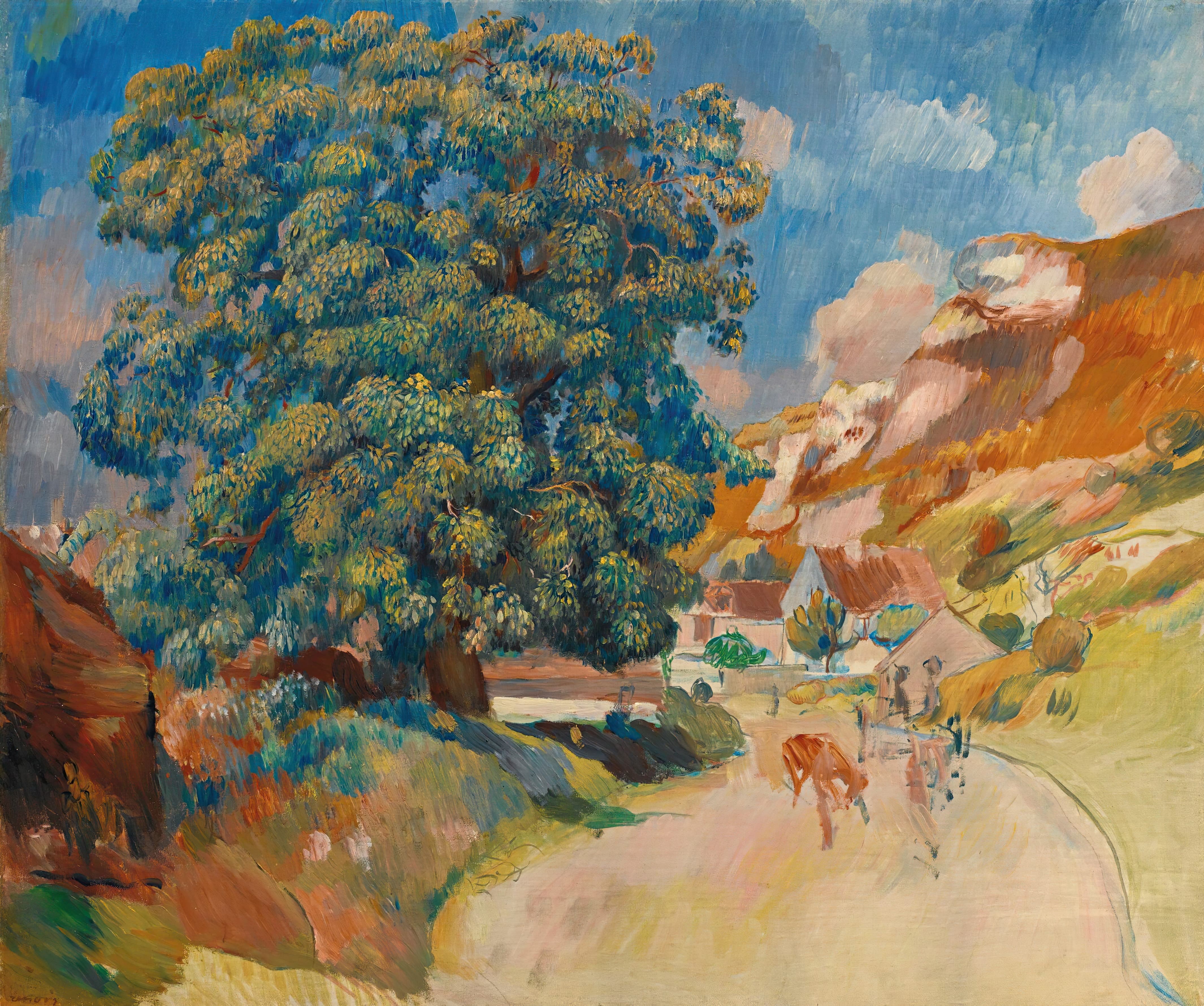 《路边的大树》（The Big Tree By the Side of the Road）｜皮埃尔-奥古斯特·雷诺阿 Pierre-Auguste Renoir｜1886