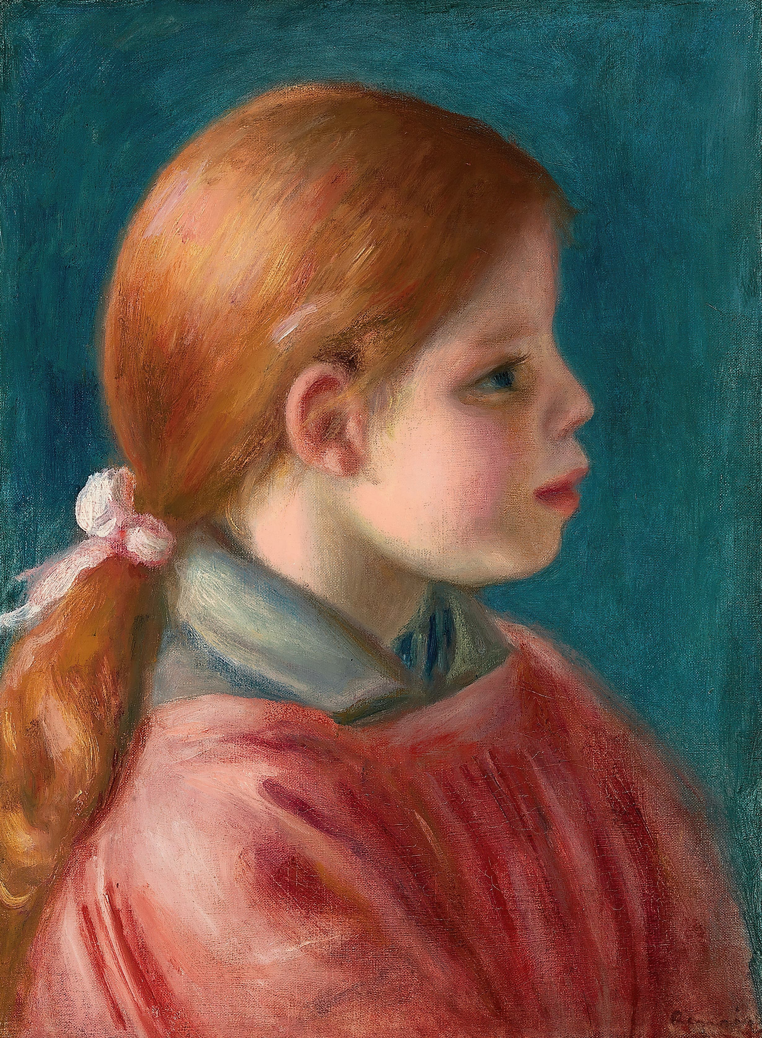 《Head of a girl》｜皮埃尔-奥古斯特·雷诺阿 Pierre-Auguste Renoir｜1888