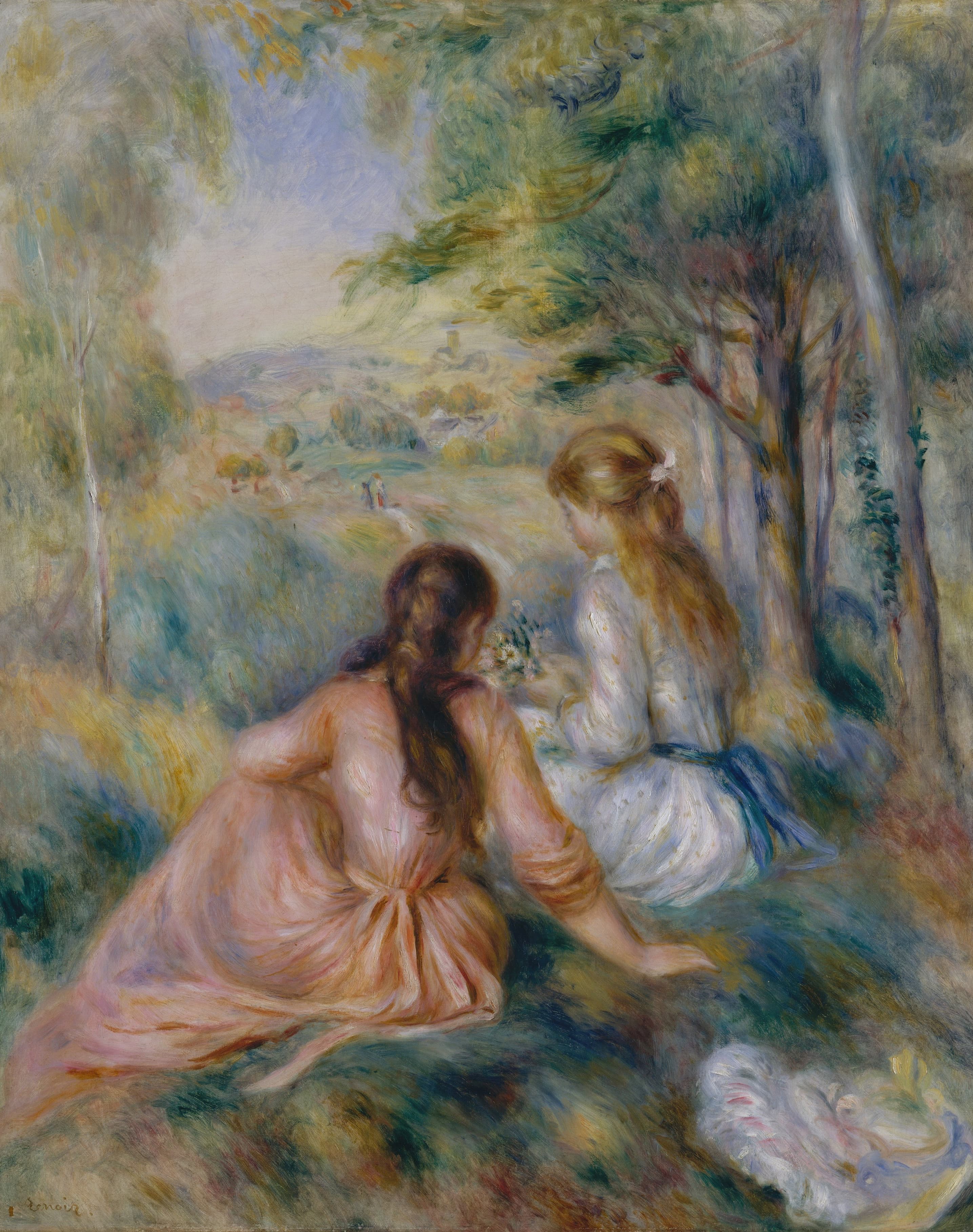 《在草地上》（In the Meadow）｜皮埃尔-奥古斯特·雷诺阿 Pierre-Auguste Renoir｜1888–92