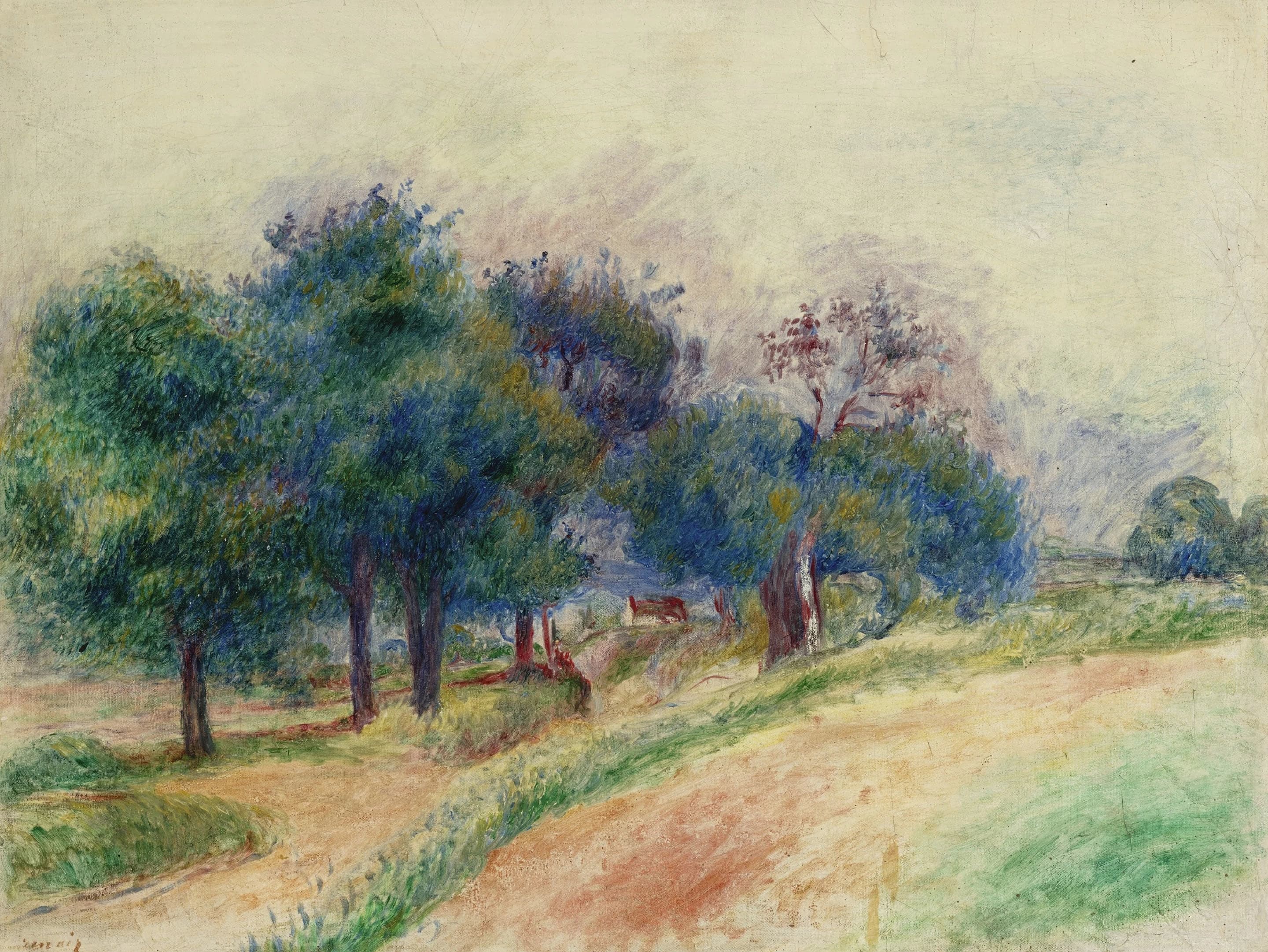 《埃苏瓦的风景》（Landscape of Essoyes）｜皮埃尔-奥古斯特·雷诺阿 Pierre-Auguste Renoir｜约 1888