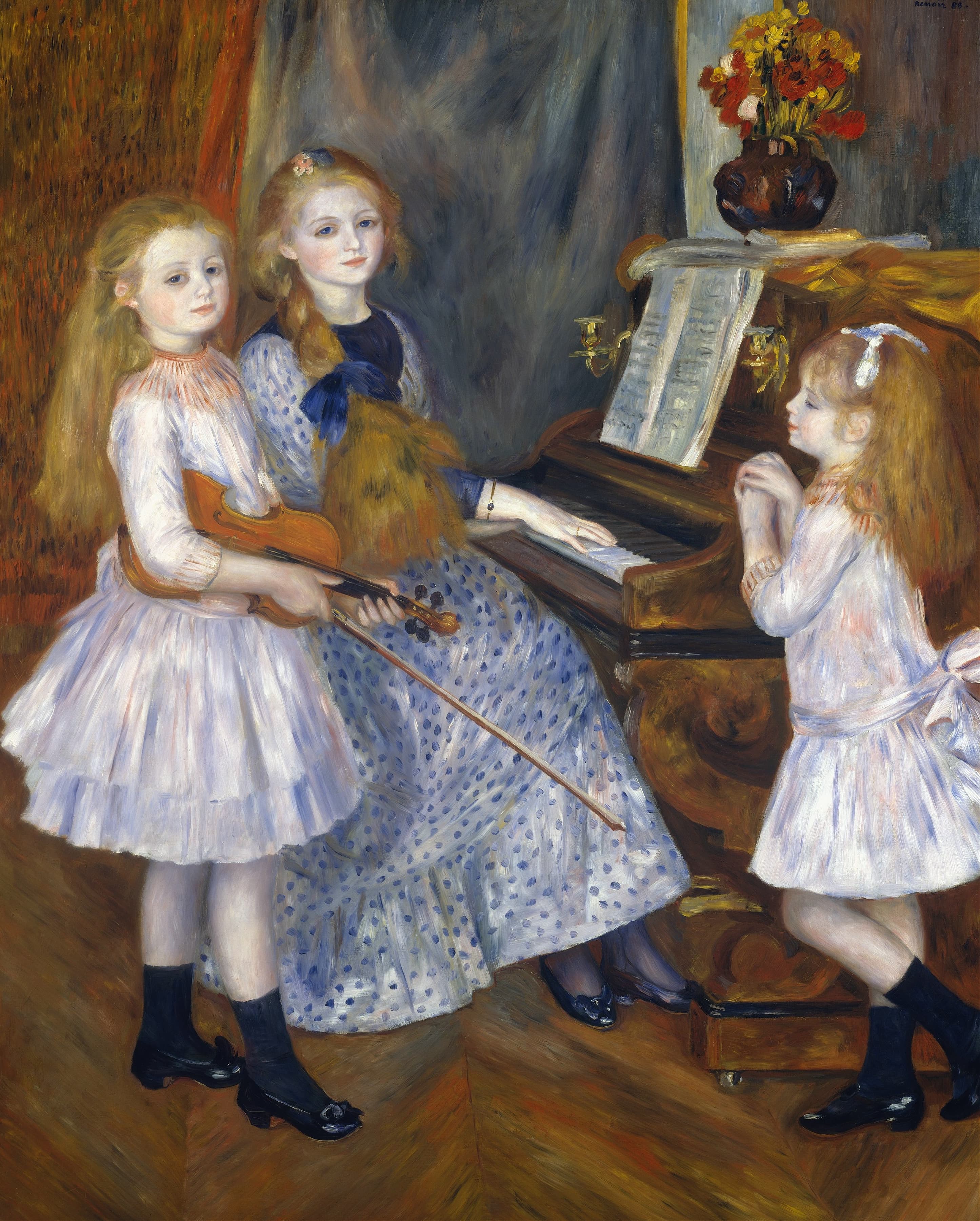 《卡图勒·门德斯的女儿们》（The Daughters of Catulle Mendès）｜皮埃尔-奥古斯特·雷诺阿 Pierre-Auguste Renoir｜1888