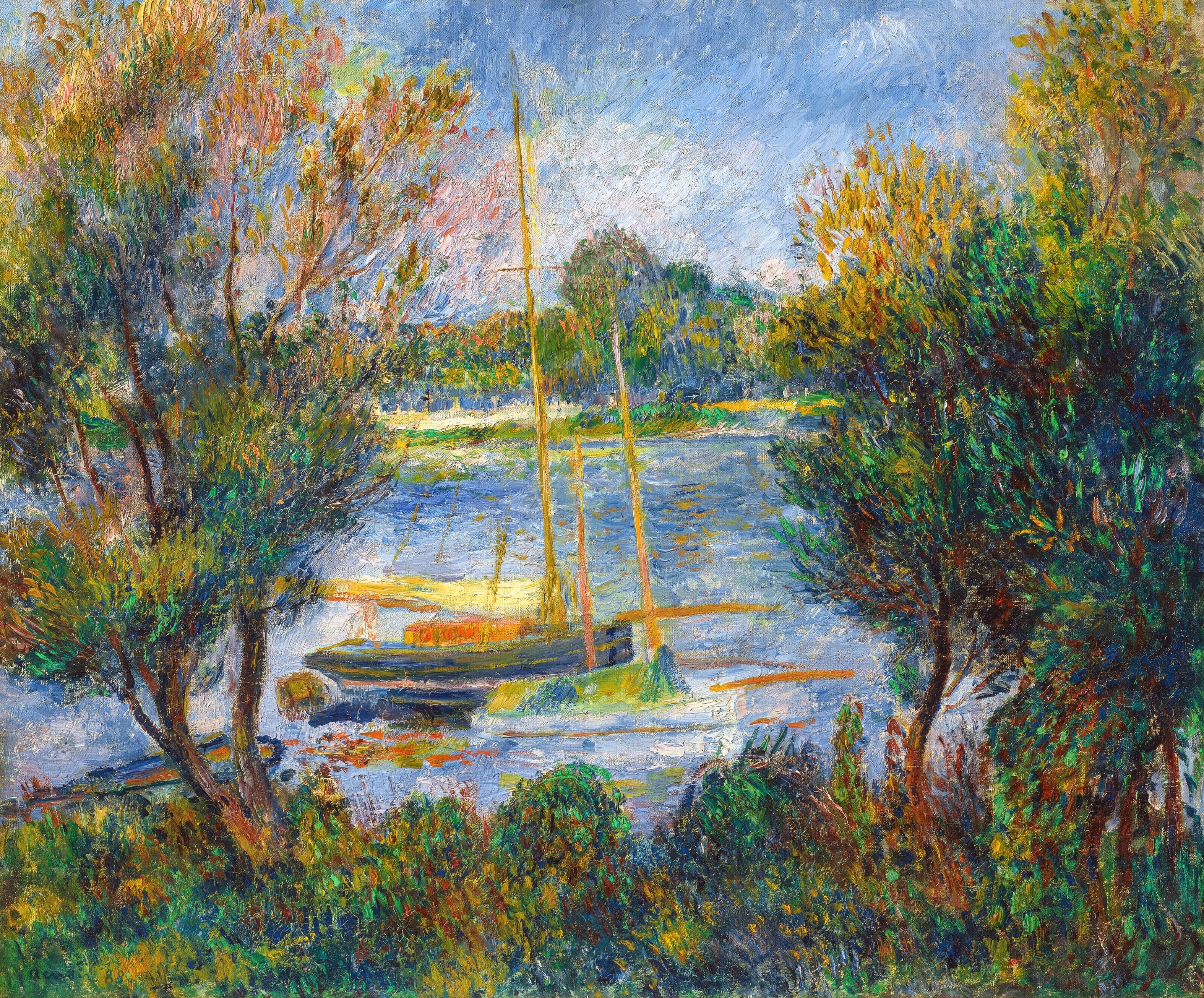 《阿让特伊的塞纳河》（The Seine at Argenteuil）｜皮埃尔-奥古斯特·雷诺阿 Pierre-Auguste Renoir｜1888