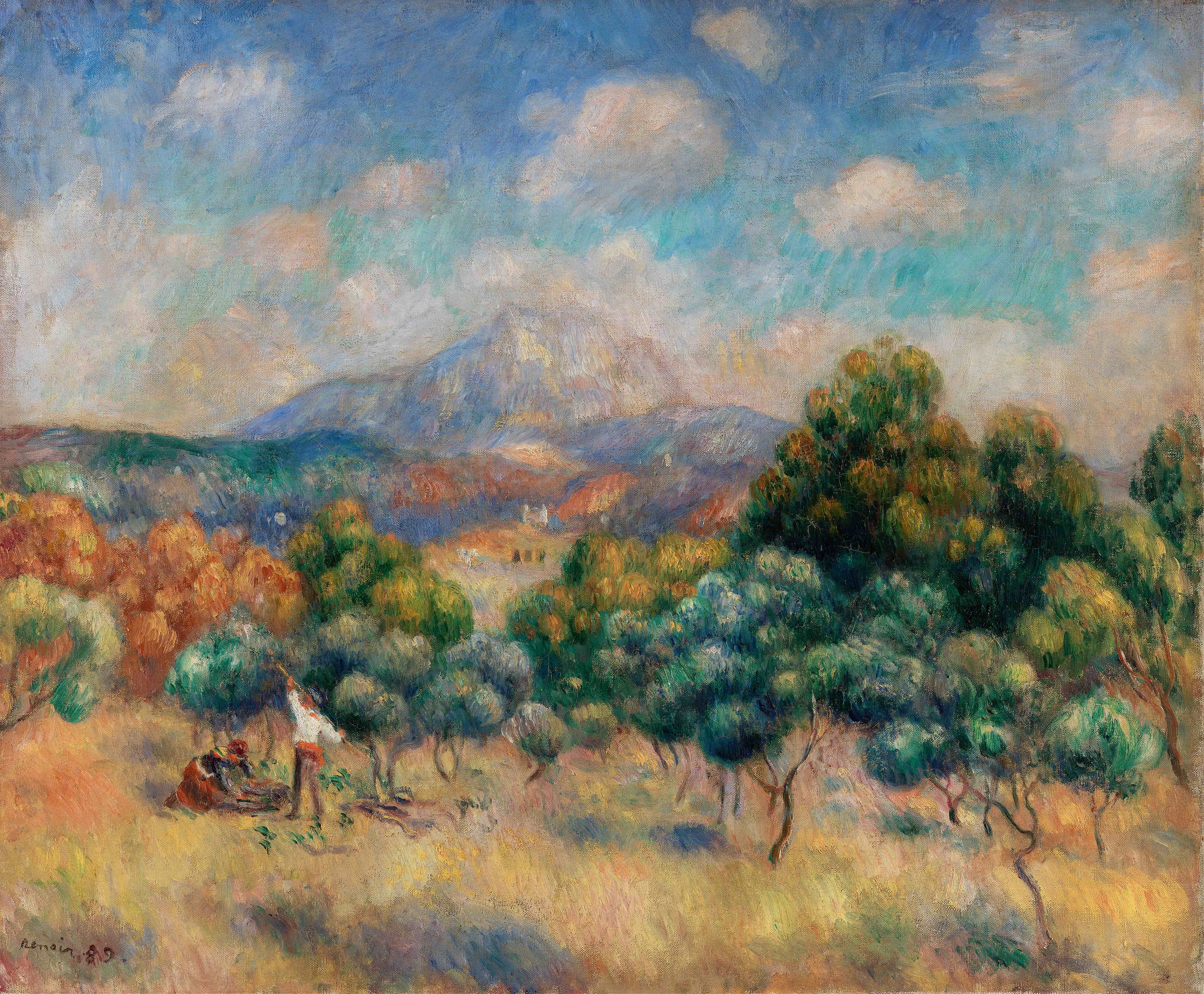《圣维克多山（风景）》（Sainte-Victoire Mountain (Landscape)）｜皮埃尔-奥古斯特·雷诺阿 Pierre-Auguste Renoir｜1889