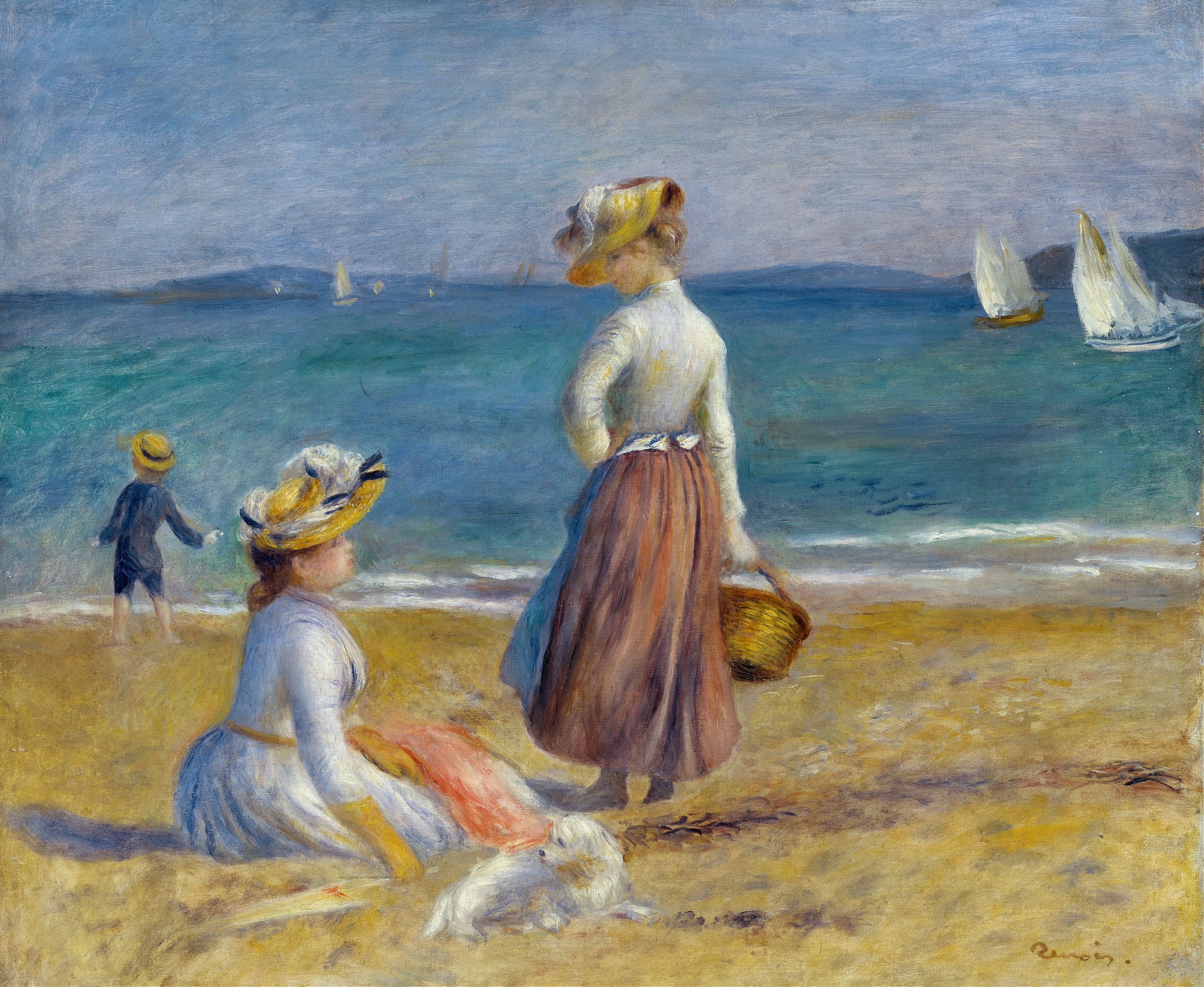 《海滩上的人物》（Figures on the Beach）｜皮埃尔-奥古斯特·雷诺阿 Pierre-Auguste Renoir｜1890