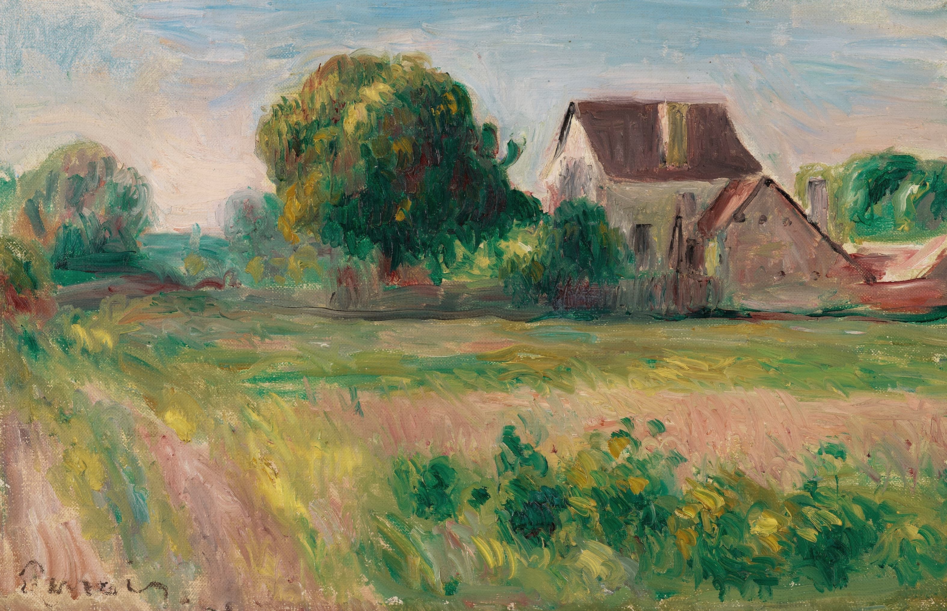 《埃苏瓦的房屋》（Houses in Essoyes）｜皮埃尔-奥古斯特·雷诺阿 Pierre-Auguste Renoir｜1890