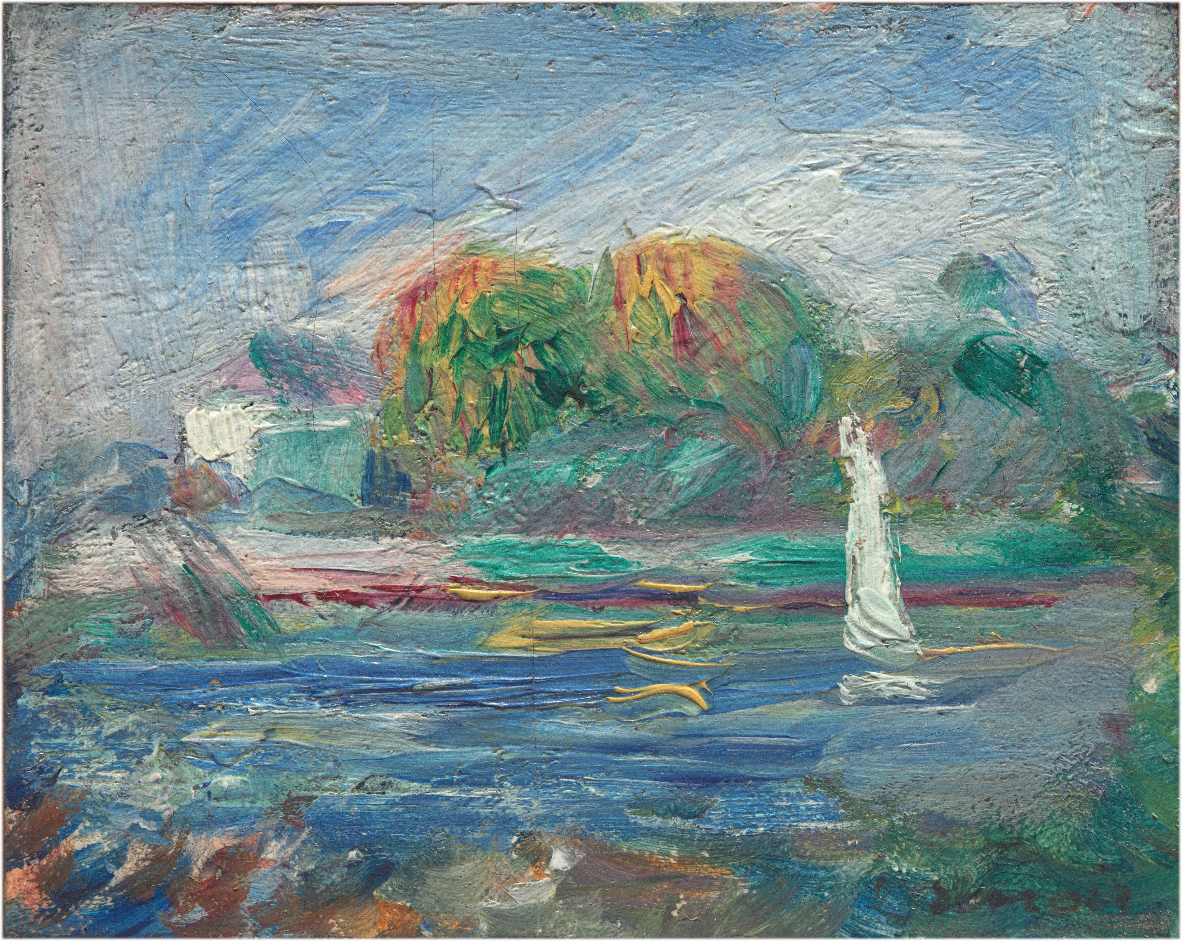 《蓝河》（The Blue River）｜皮埃尔-奥古斯特·雷诺阿 Pierre-Auguste Renoir｜约. 1890