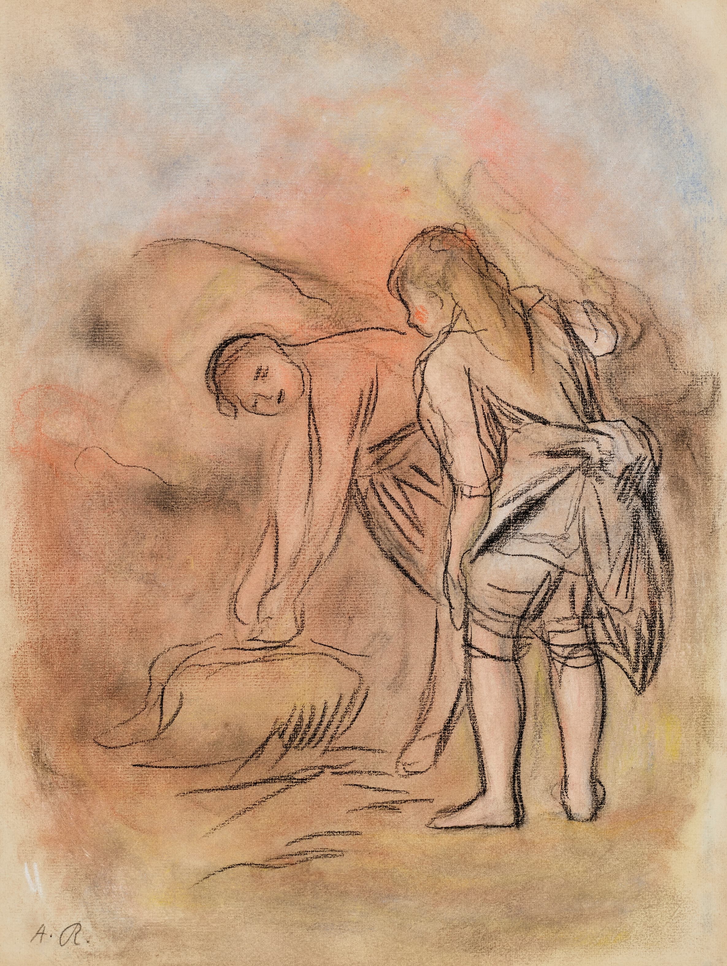 《海边的两个女孩》（Two girls by the sea）｜皮埃尔-奥古斯特·雷诺阿 Pierre-Auguste Renoir｜约 1890