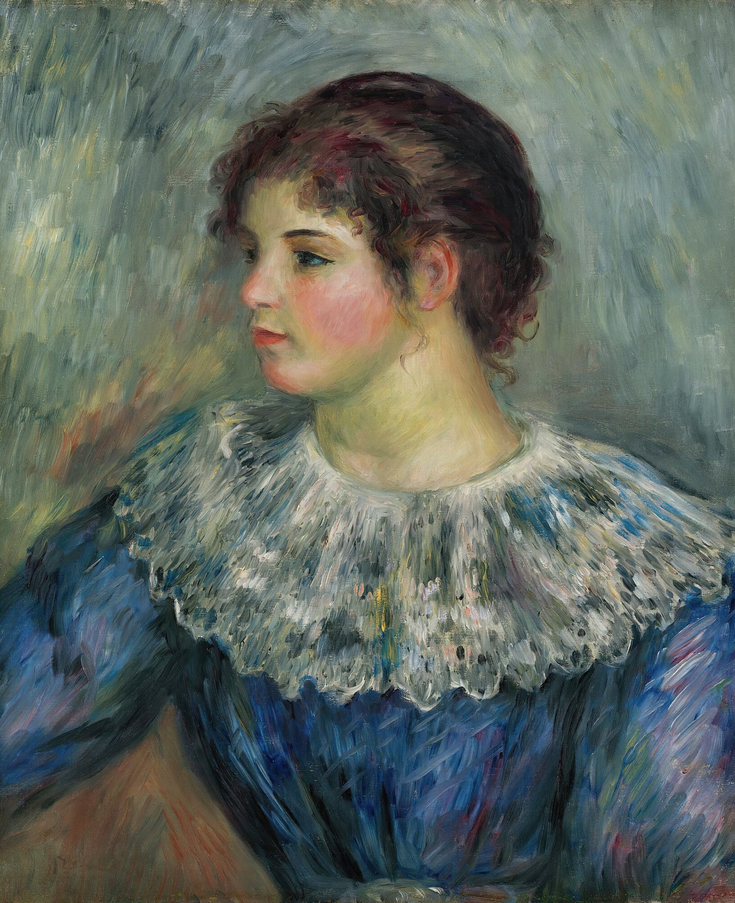 《年轻女孩的半身像》（Bust Portrait Of Young Girl）｜皮埃尔-奥古斯特·雷诺阿 Pierre-Auguste Renoir｜约 1893