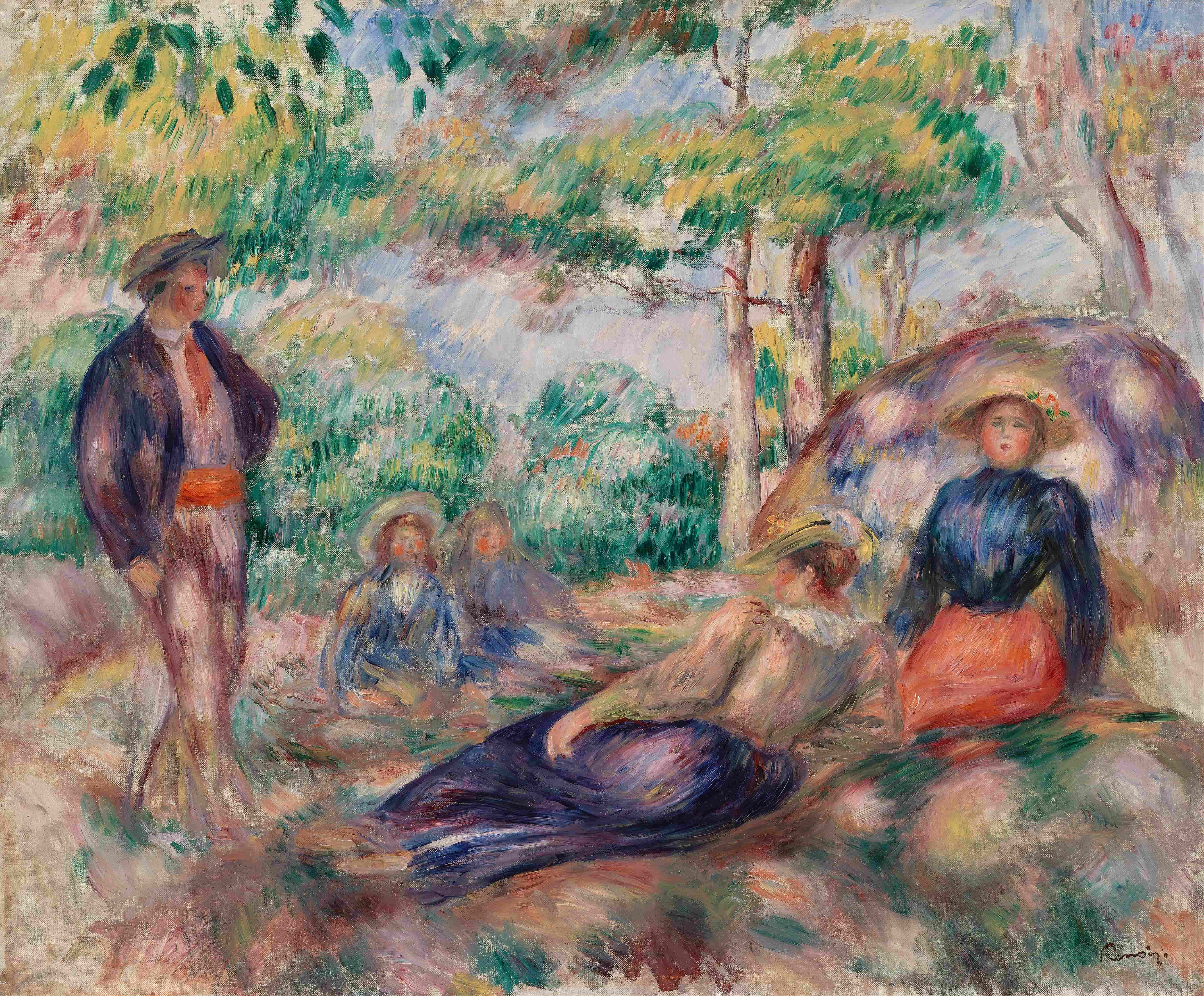 《在草丛中休息》（Resting in the Grass）｜皮埃尔-奥古斯特·雷诺阿 Pierre-Auguste Renoir｜约. 1893