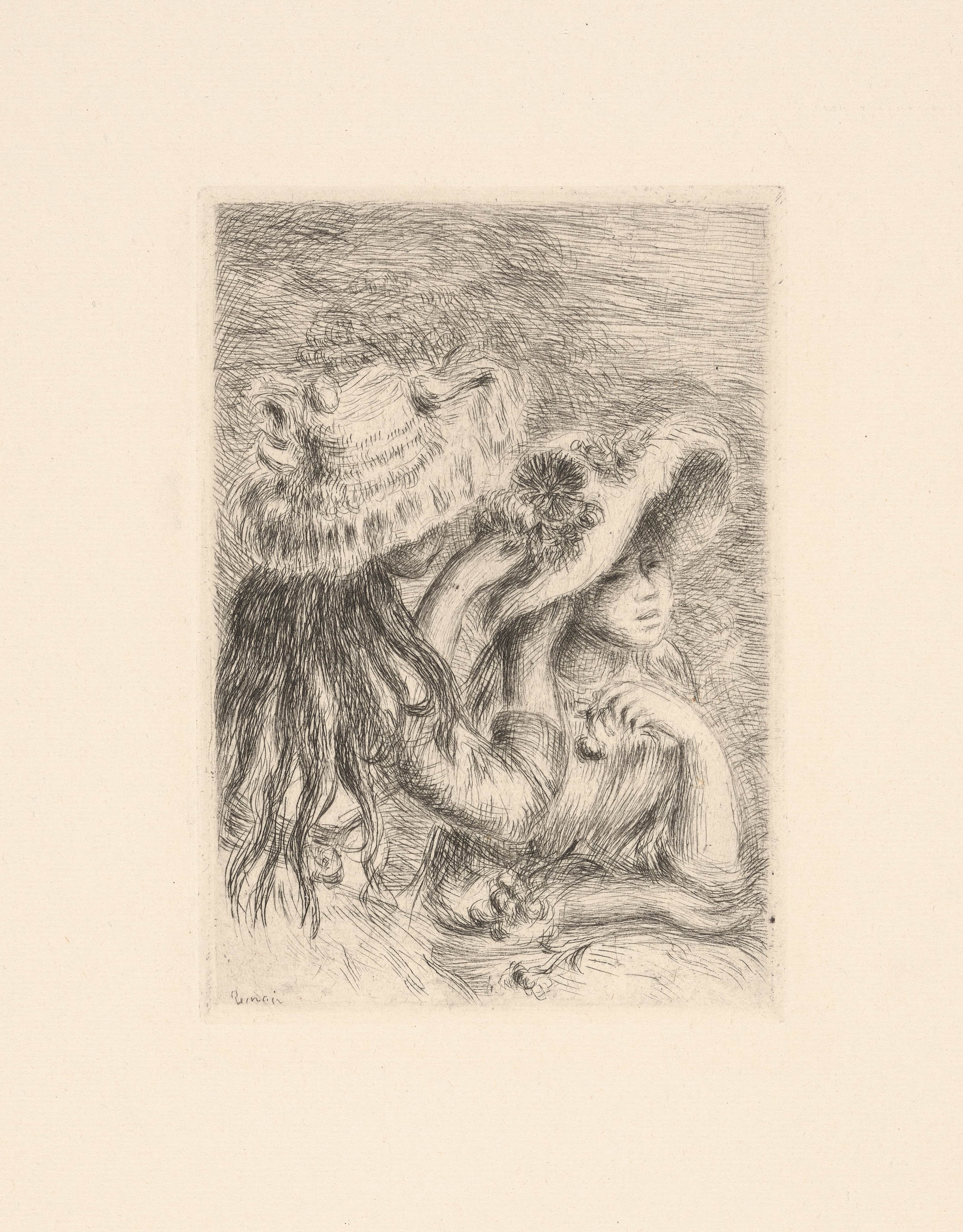 《针帽》（The pin hat）｜皮埃尔-奥古斯特·雷诺阿 Pierre-Auguste Renoir｜1894