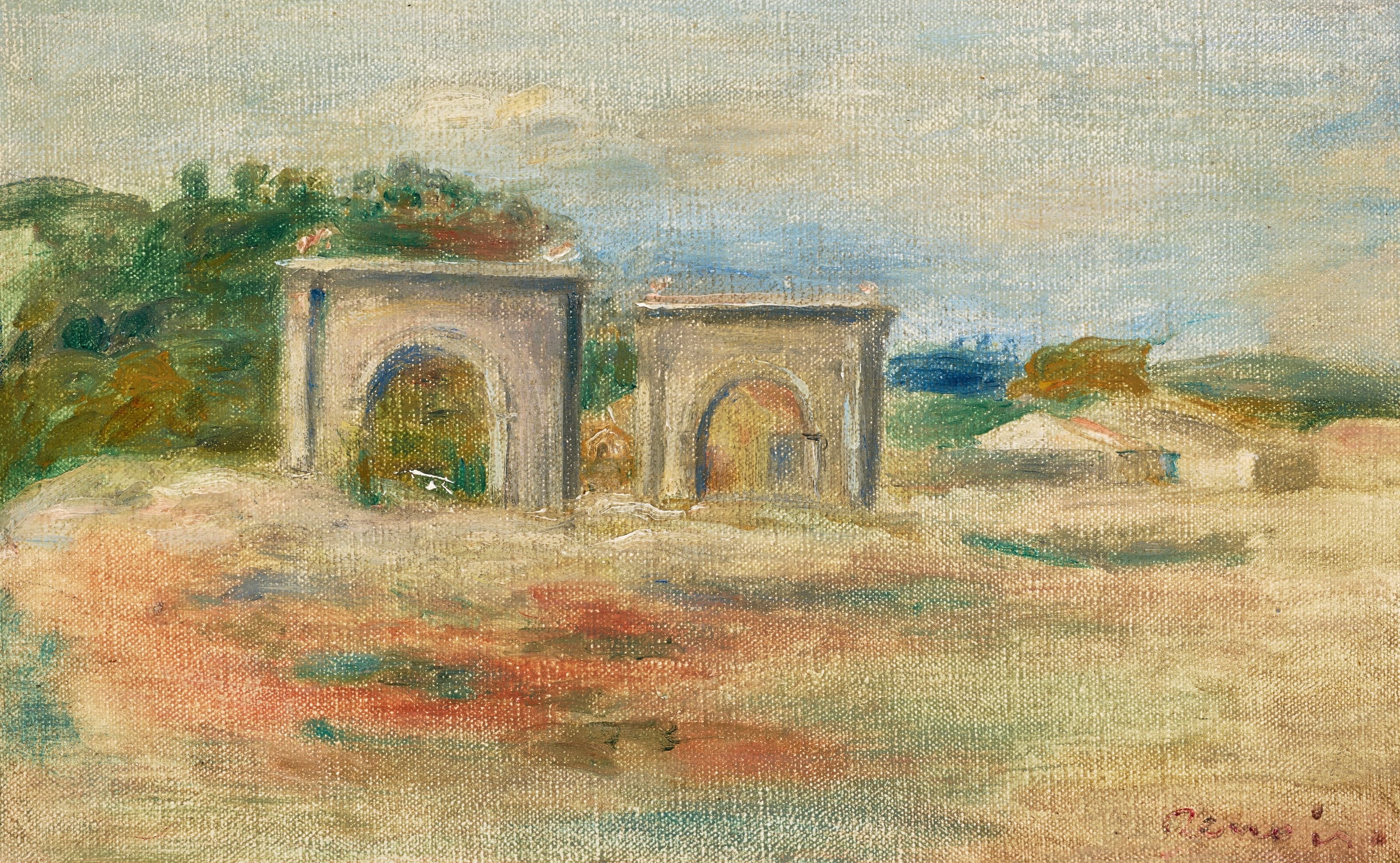《圣查马斯的风景》（Landscape in Saint-Chamas）｜皮埃尔-奥古斯特·雷诺阿 Pierre-Auguste Renoir｜约 1895