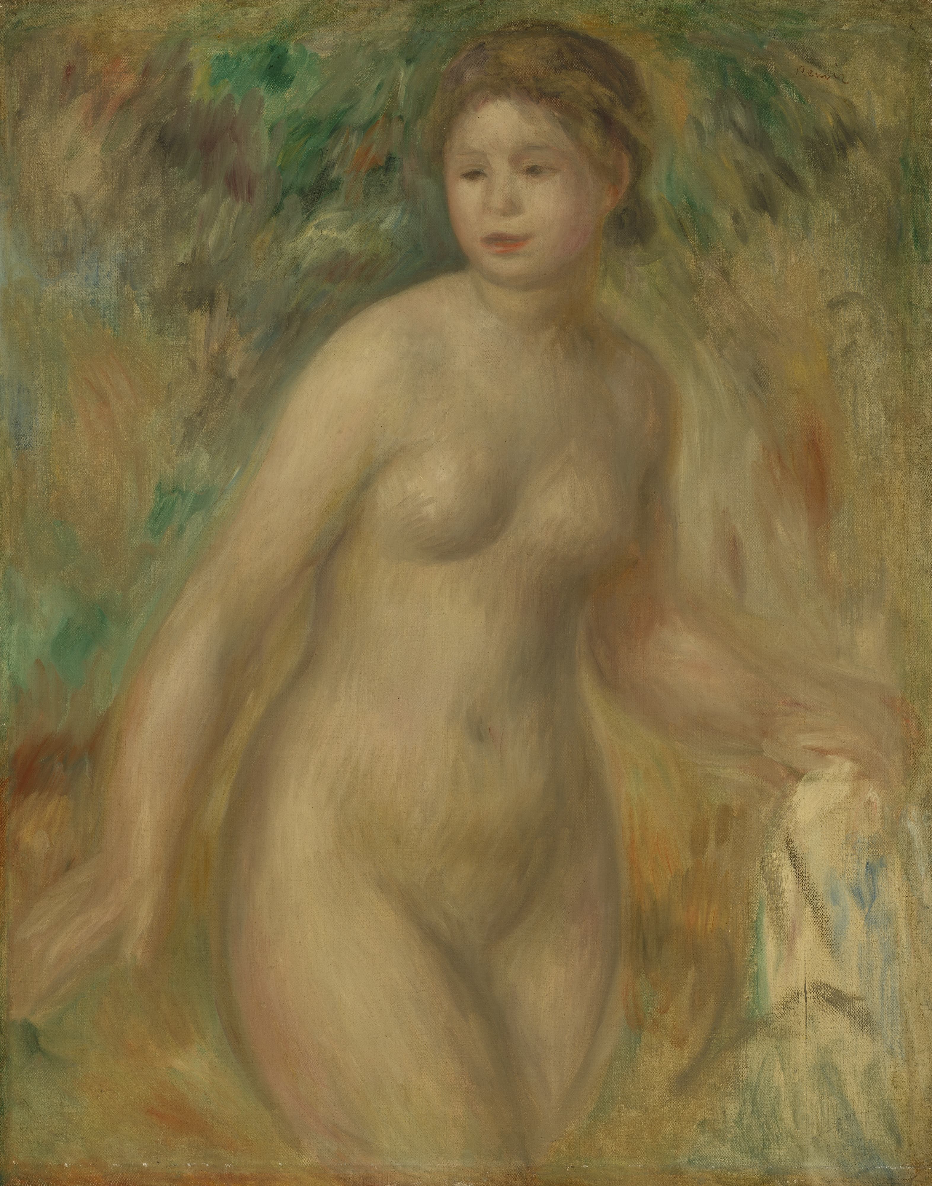 《裸体》（Nude）｜皮埃尔-奥古斯特·雷诺阿 Pierre-Auguste Renoir｜约. 1895
