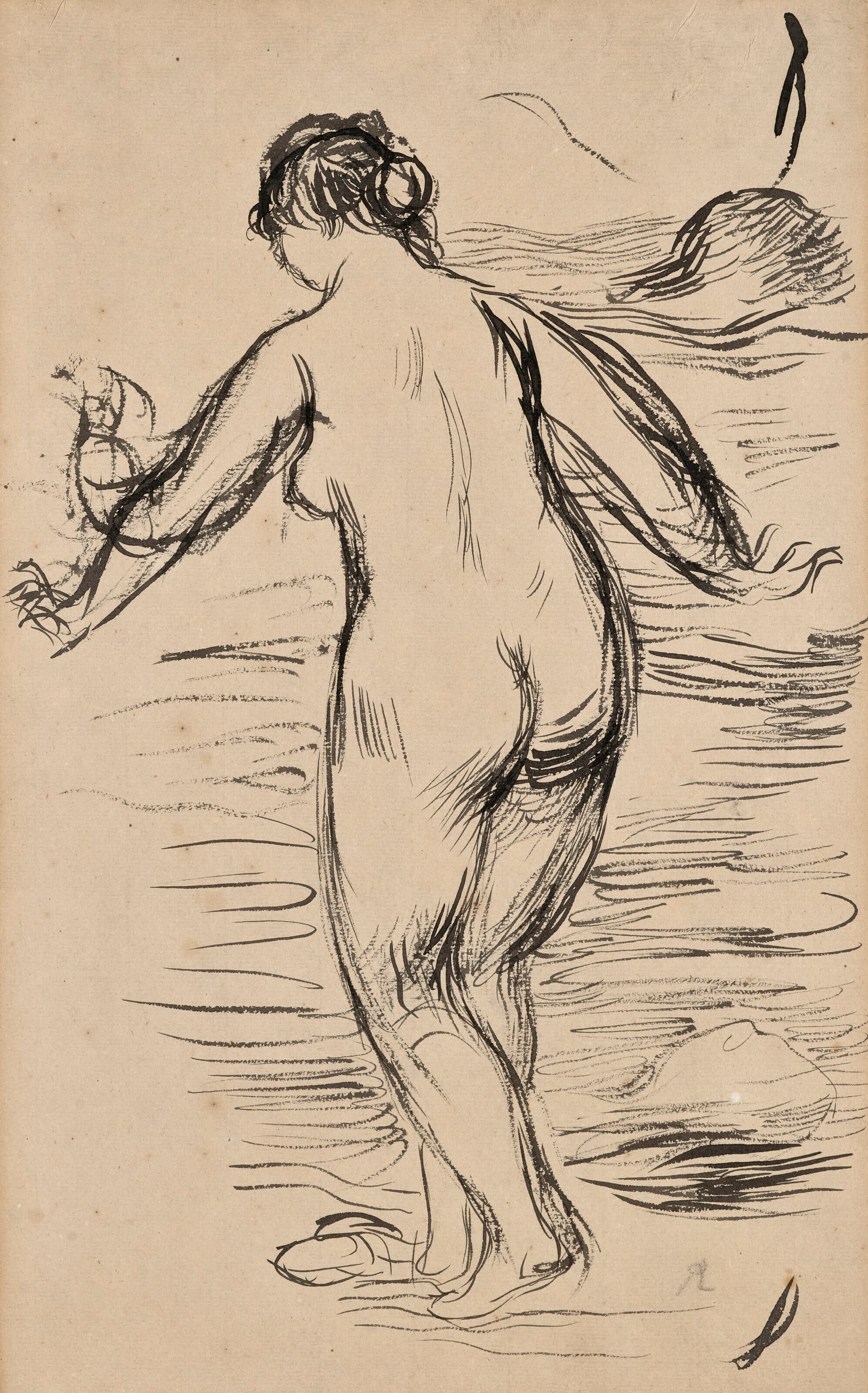 《巴瑟》（Bather）｜皮埃尔-奥古斯特·雷诺阿 Pierre-Auguste Renoir｜约 1897