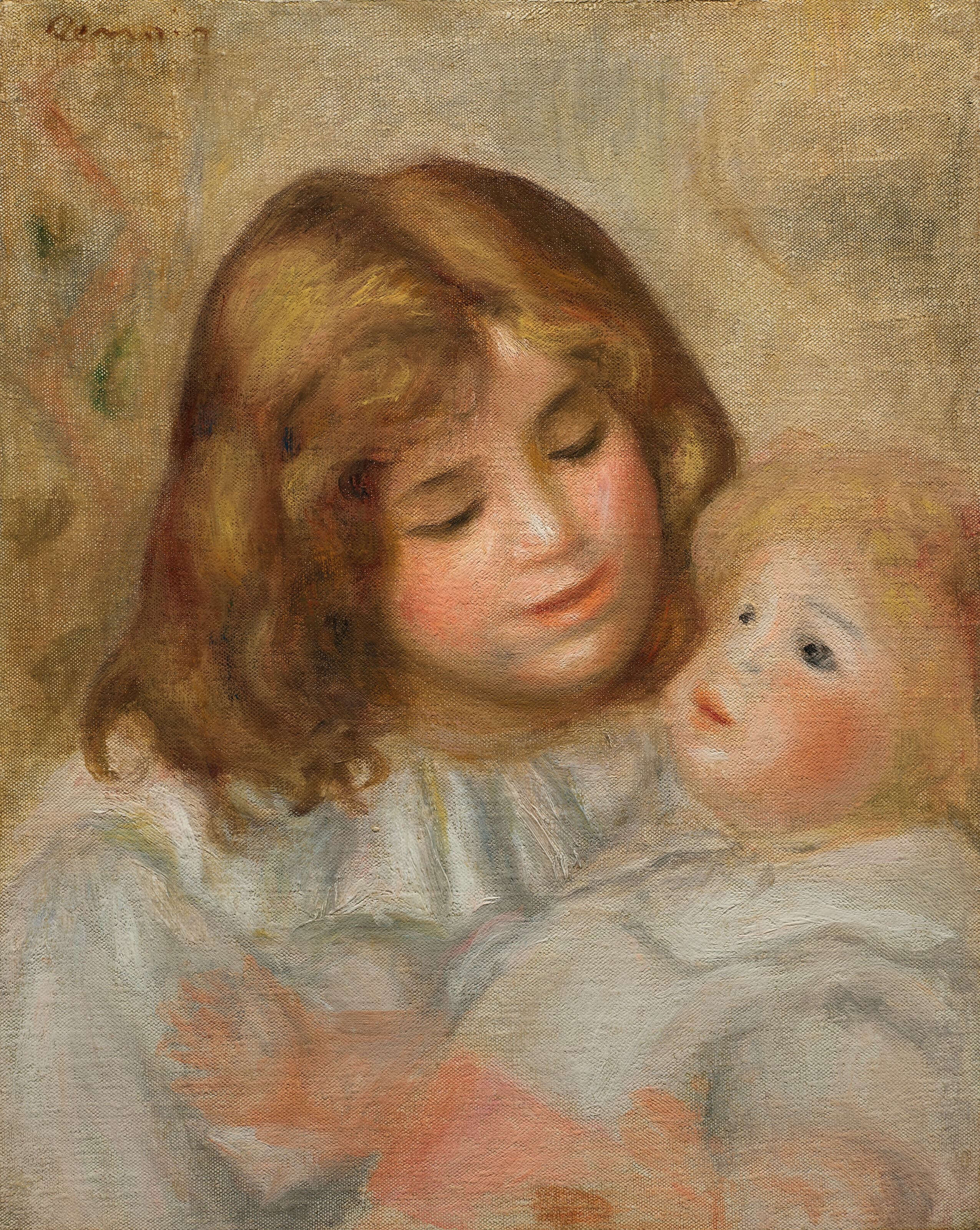 《有她的洋娃娃的小女孩》（Little girl with her doll）｜皮埃尔-奥古斯特·雷诺阿 Pierre-Auguste Renoir｜约 1897–1900