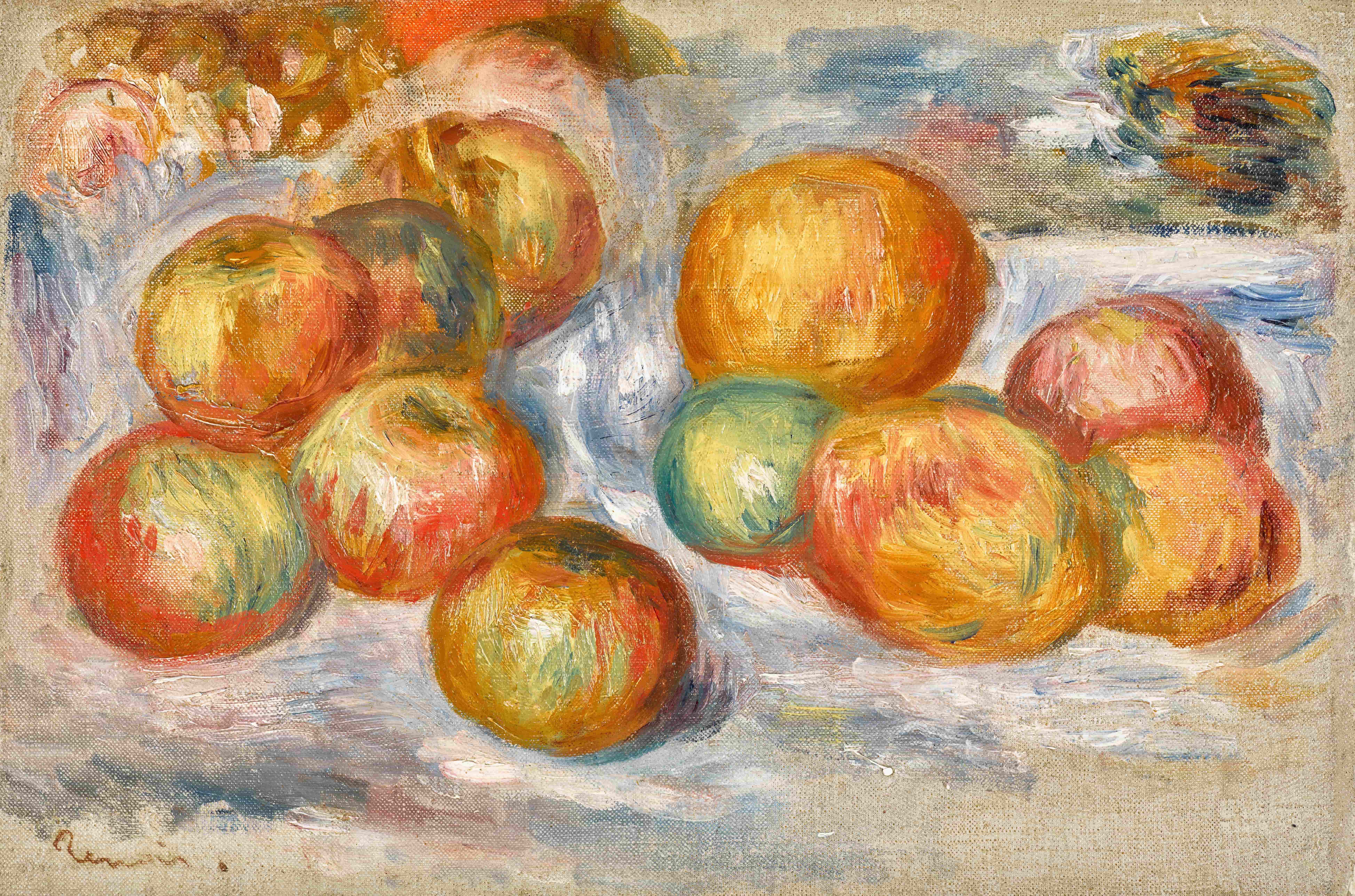 《组成，苹果》（Composition, Apples）｜皮埃尔-奥古斯特·雷诺阿 Pierre-Auguste Renoir｜1898