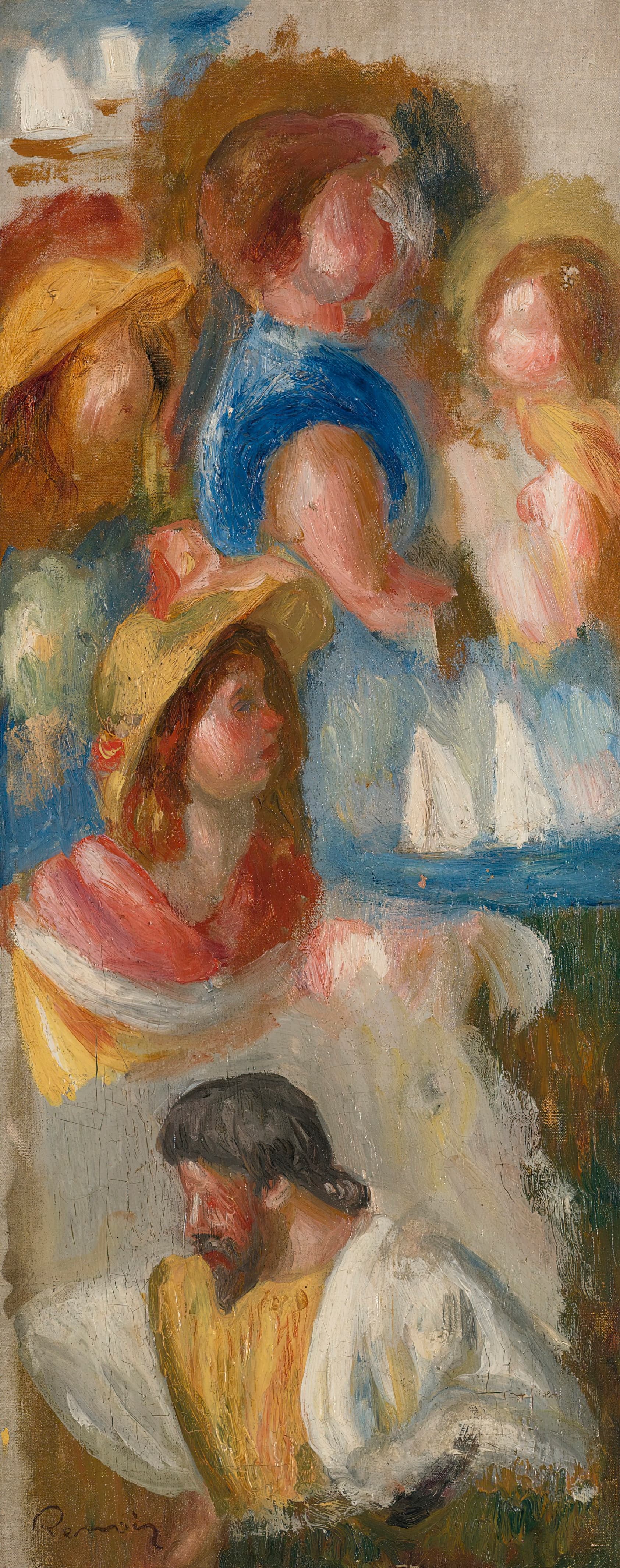 《头部研究》（Study of Heads）｜皮埃尔-奥古斯特·雷诺阿 Pierre-Auguste Renoir｜1900