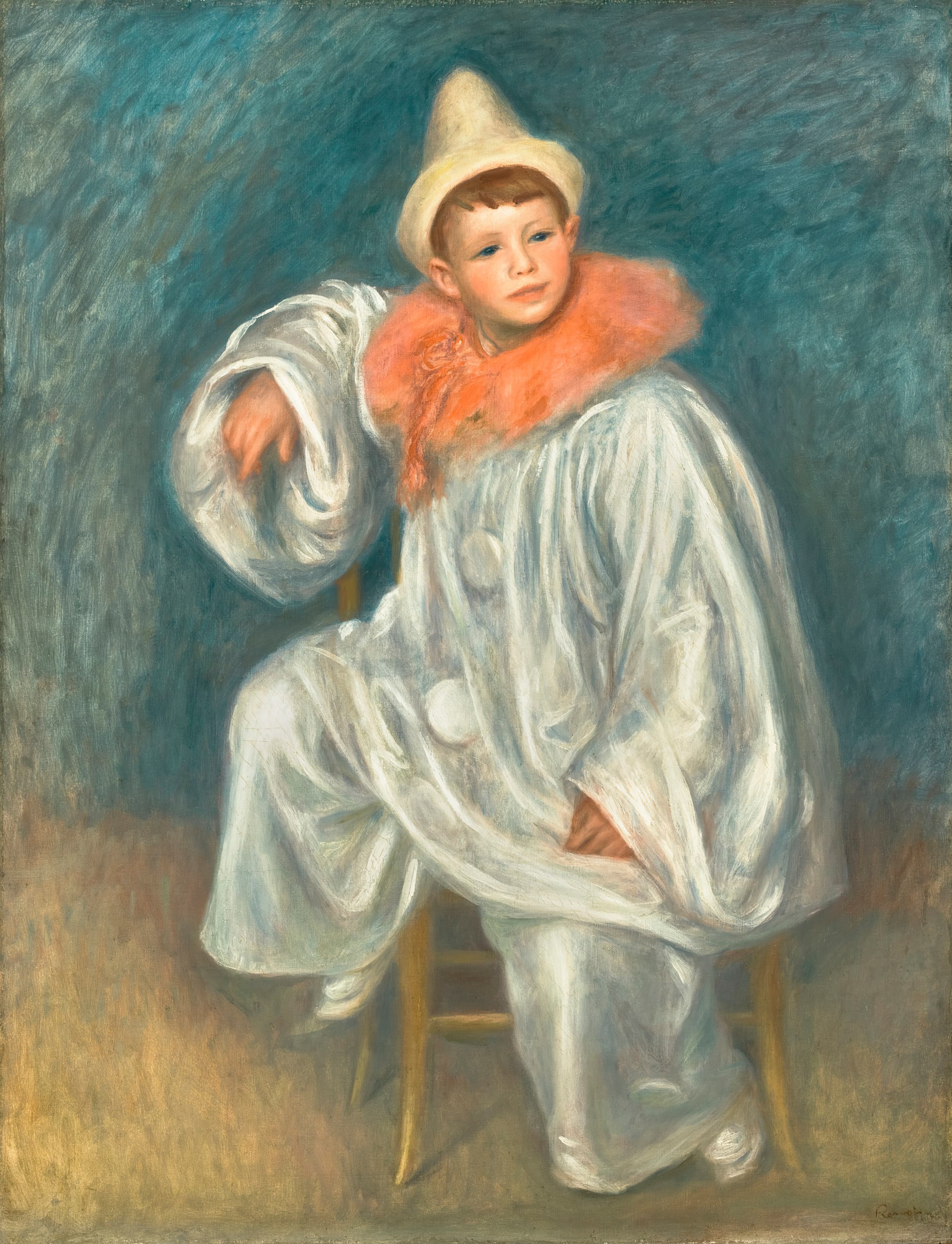 《白小丑》（The White Pierrot）｜皮埃尔-奥古斯特·雷诺阿 Pierre-Auguste Renoir｜between 1901 and 1902