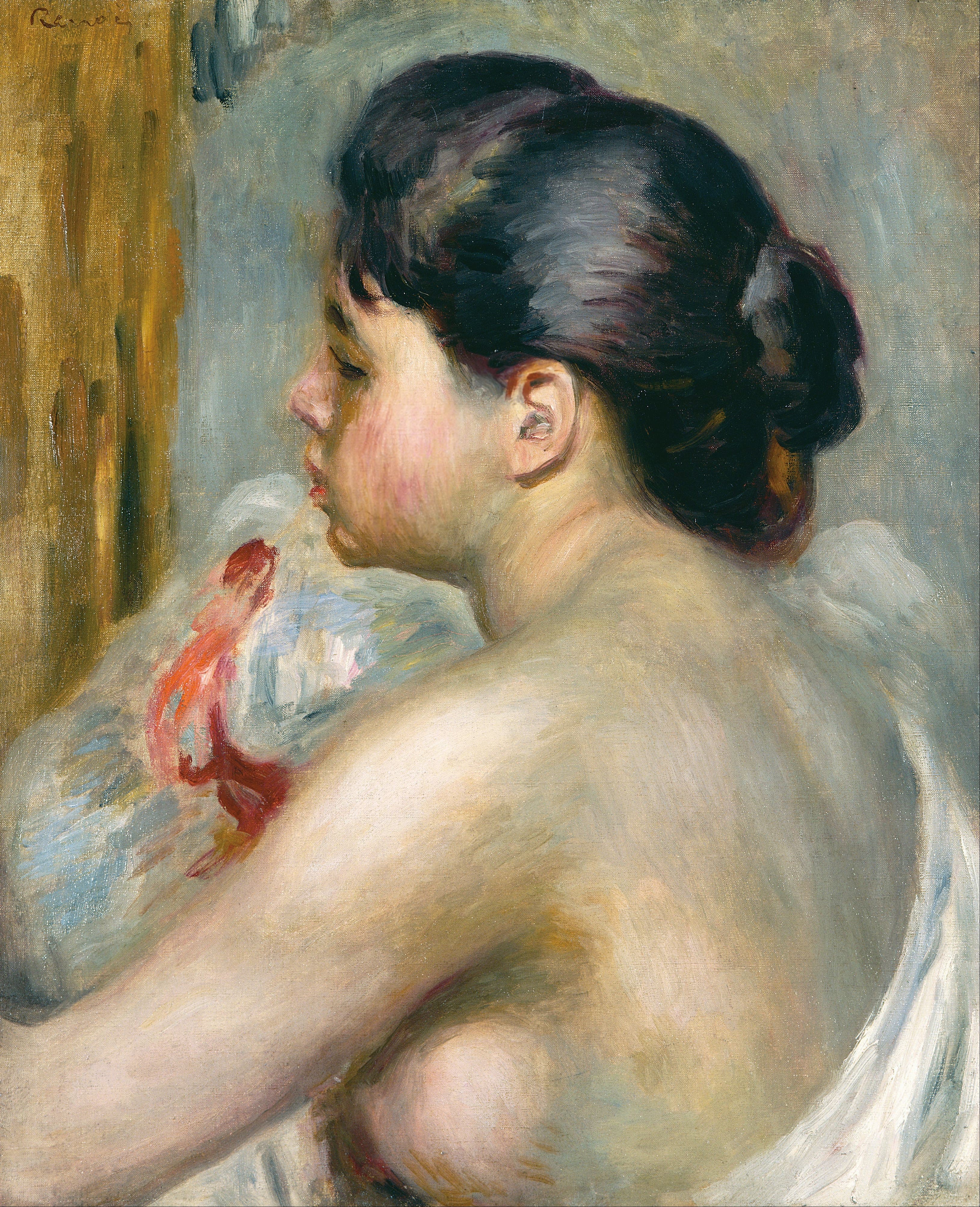 《黑发女人》（Dark-Haired Woman）｜皮埃尔-奥古斯特·雷诺阿 Pierre-Auguste Renoir｜1903