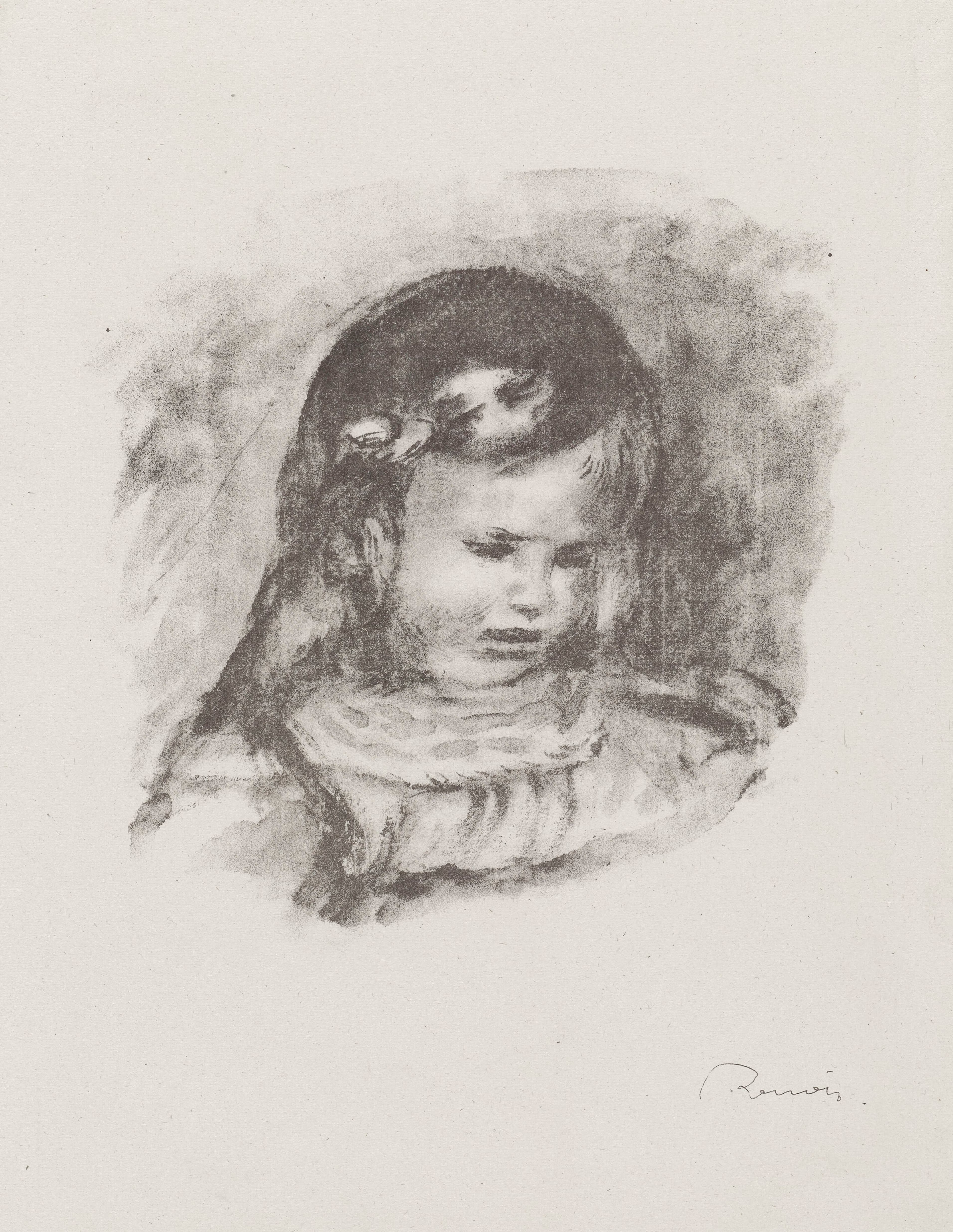 《克劳德·雷诺阿，低着头》（Claude Renoir, head bowed）｜皮埃尔-奥古斯特·雷诺阿 Pierre-Auguste Renoir｜1904