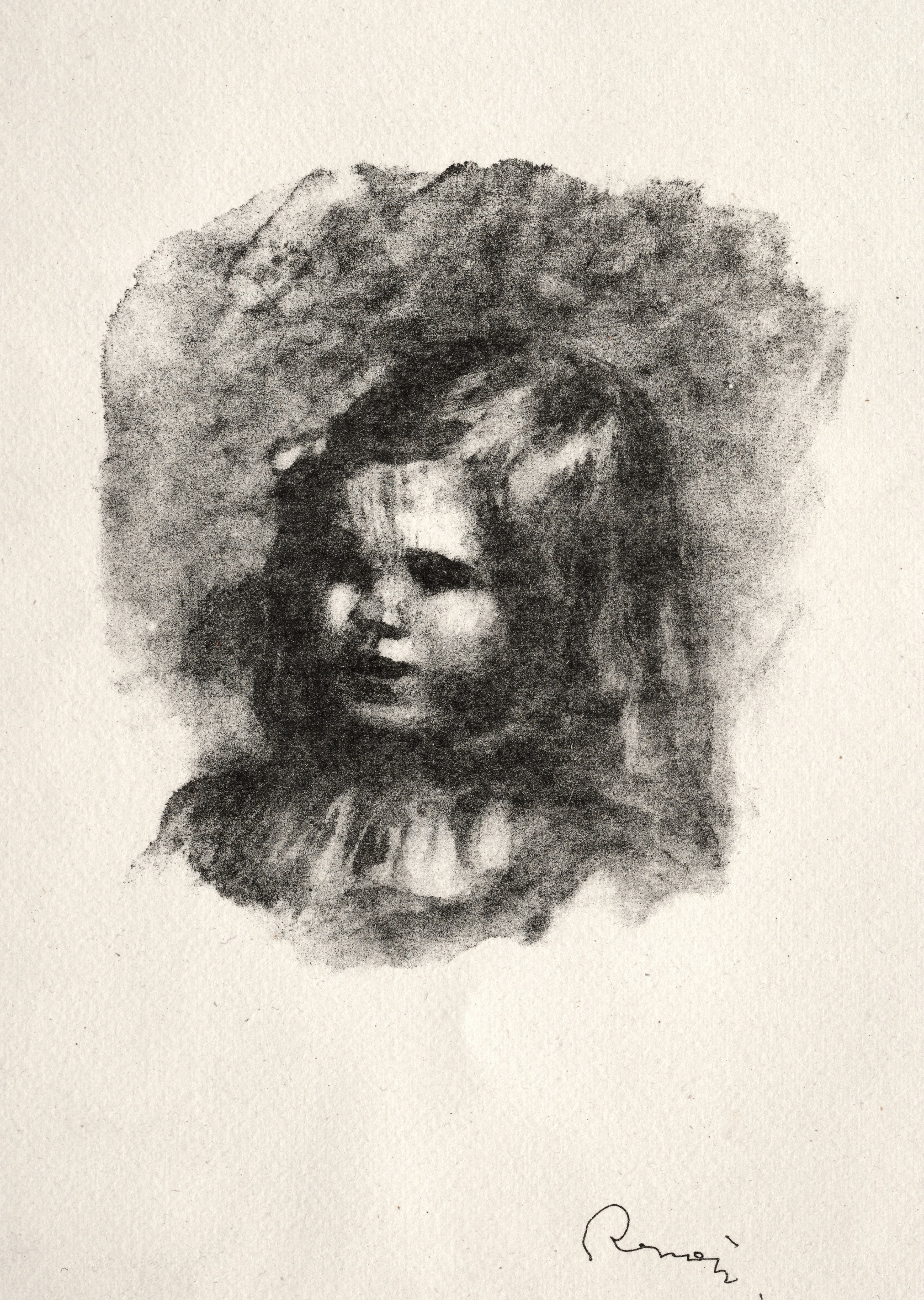《克劳德·雷诺阿《向左转》》（Claude Renoir, Turned to the Left）｜皮埃尔-奥古斯特·雷诺阿 Pierre-Auguste Renoir｜c. 1904, published 1919