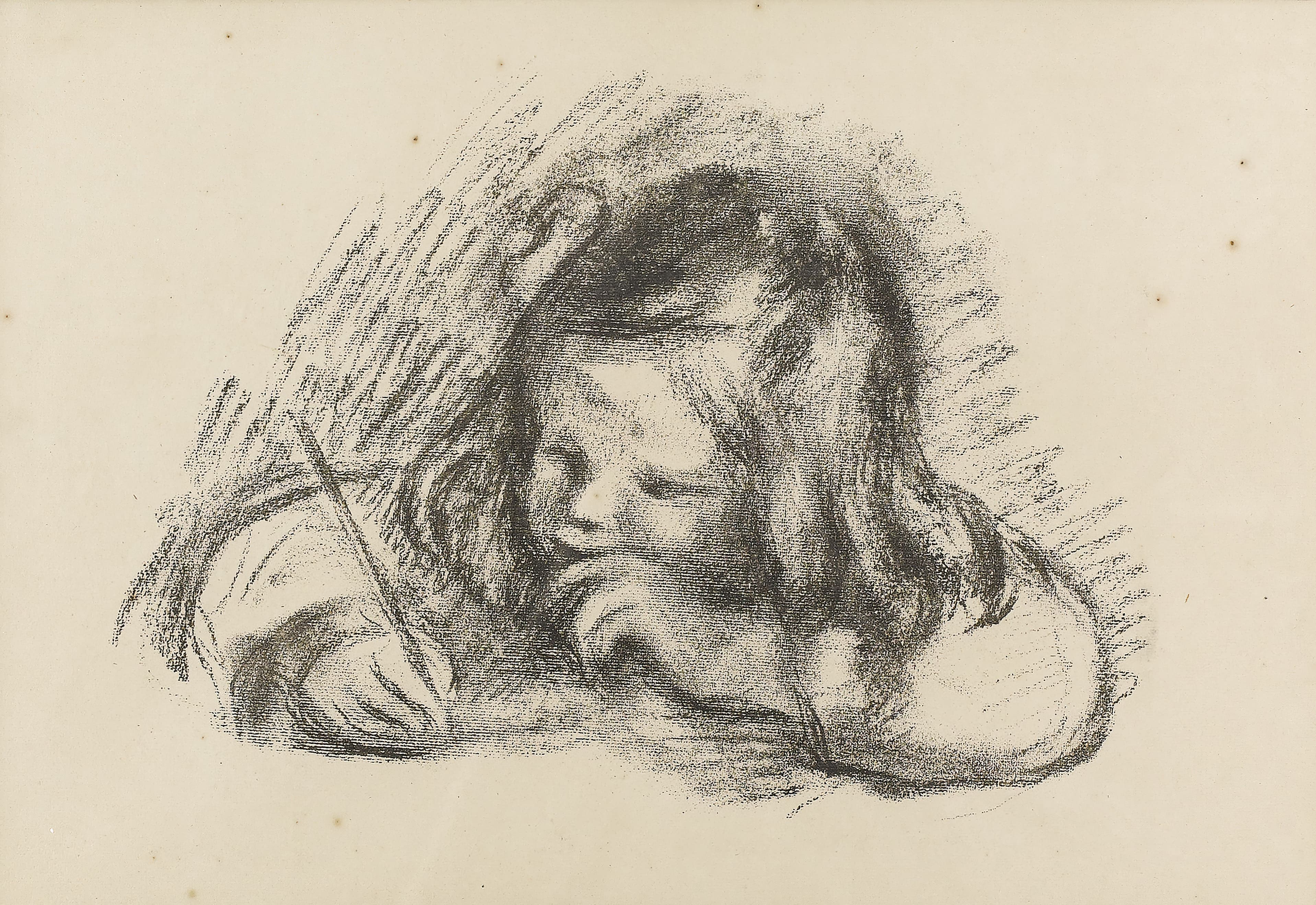《拿笔架的小男孩（克劳德·雷诺阿·埃克里凡特）》（The little boy with the penholder (Claude Renoir Écrivant)）｜皮埃尔-奥古斯特·雷诺阿 Pierre-Auguste Renoir｜1905