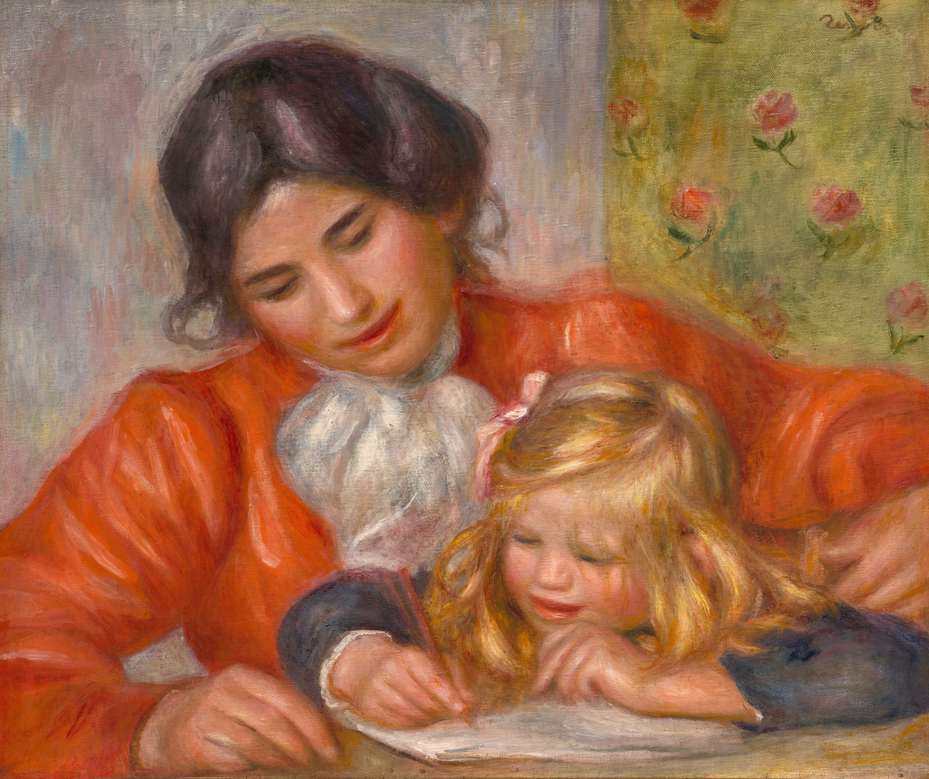 《写作课》（The writing lesson）｜皮埃尔-奥古斯特·雷诺阿 Pierre-Auguste Renoir｜1905