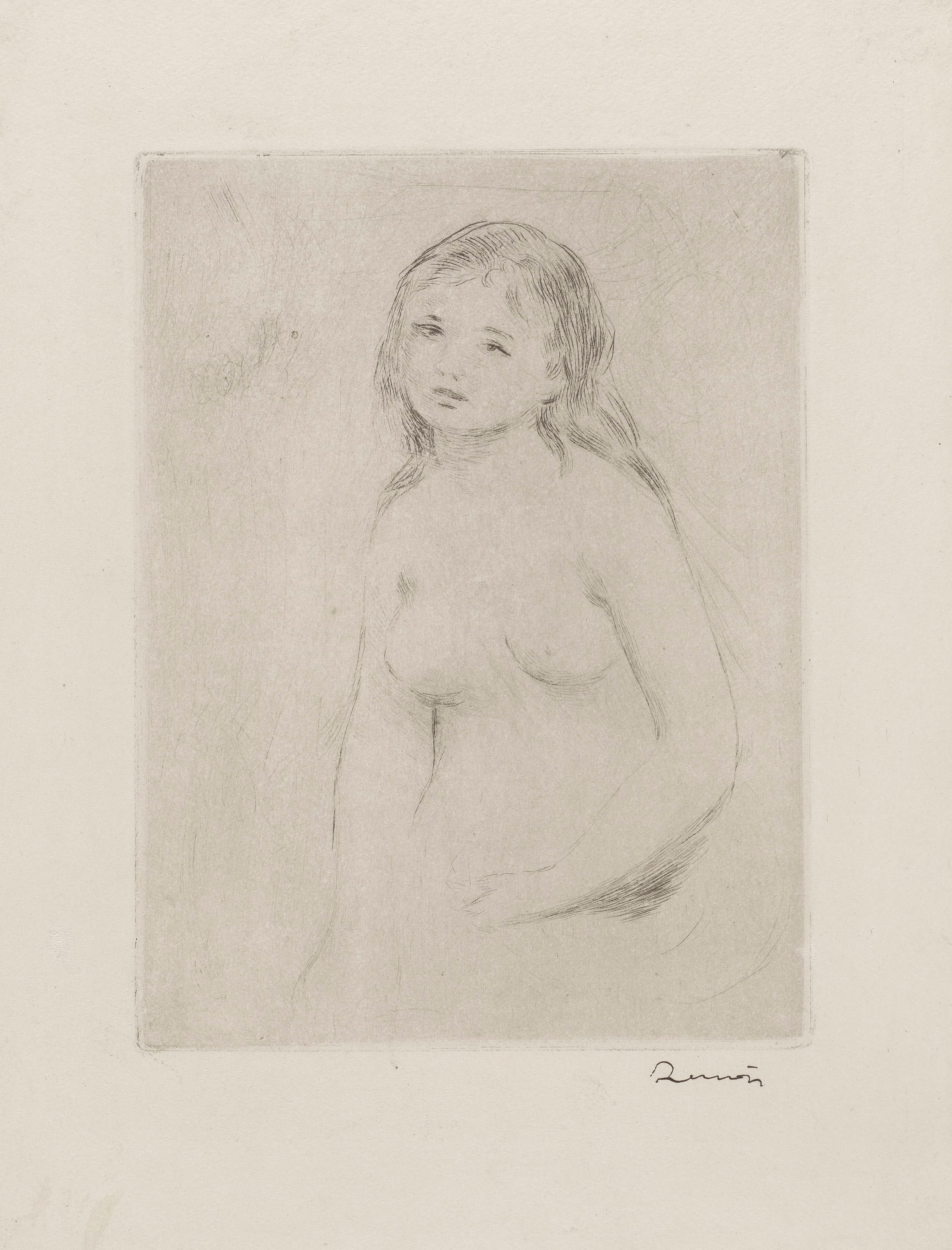 《学习沐浴者》（Study for a bather）｜皮埃尔-奥古斯特·雷诺阿 Pierre-Auguste Renoir｜1906