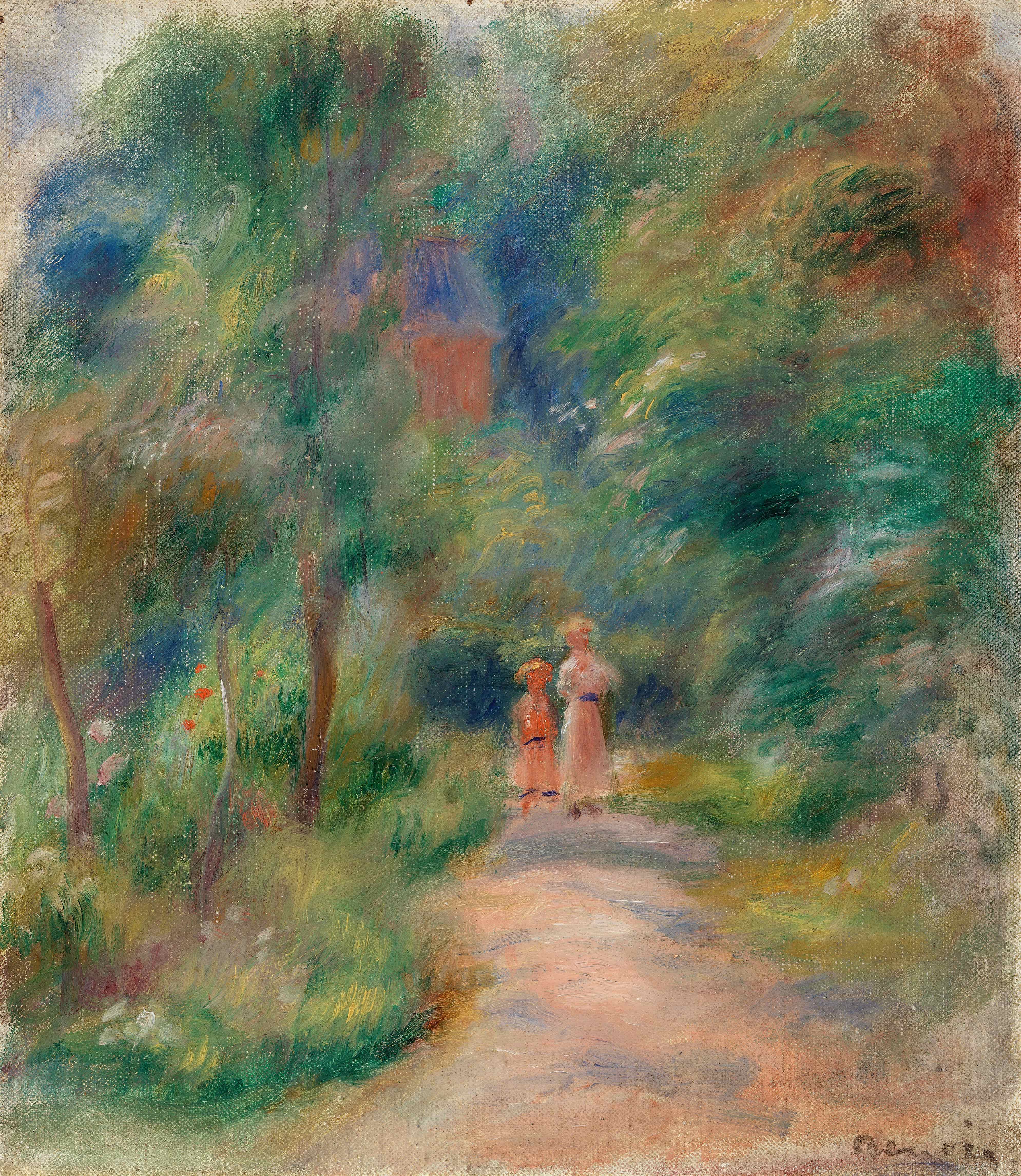 《路径上的两个数字》（Two Figures on a Path）｜皮埃尔-奥古斯特·雷诺阿 Pierre-Auguste Renoir｜约. 1906