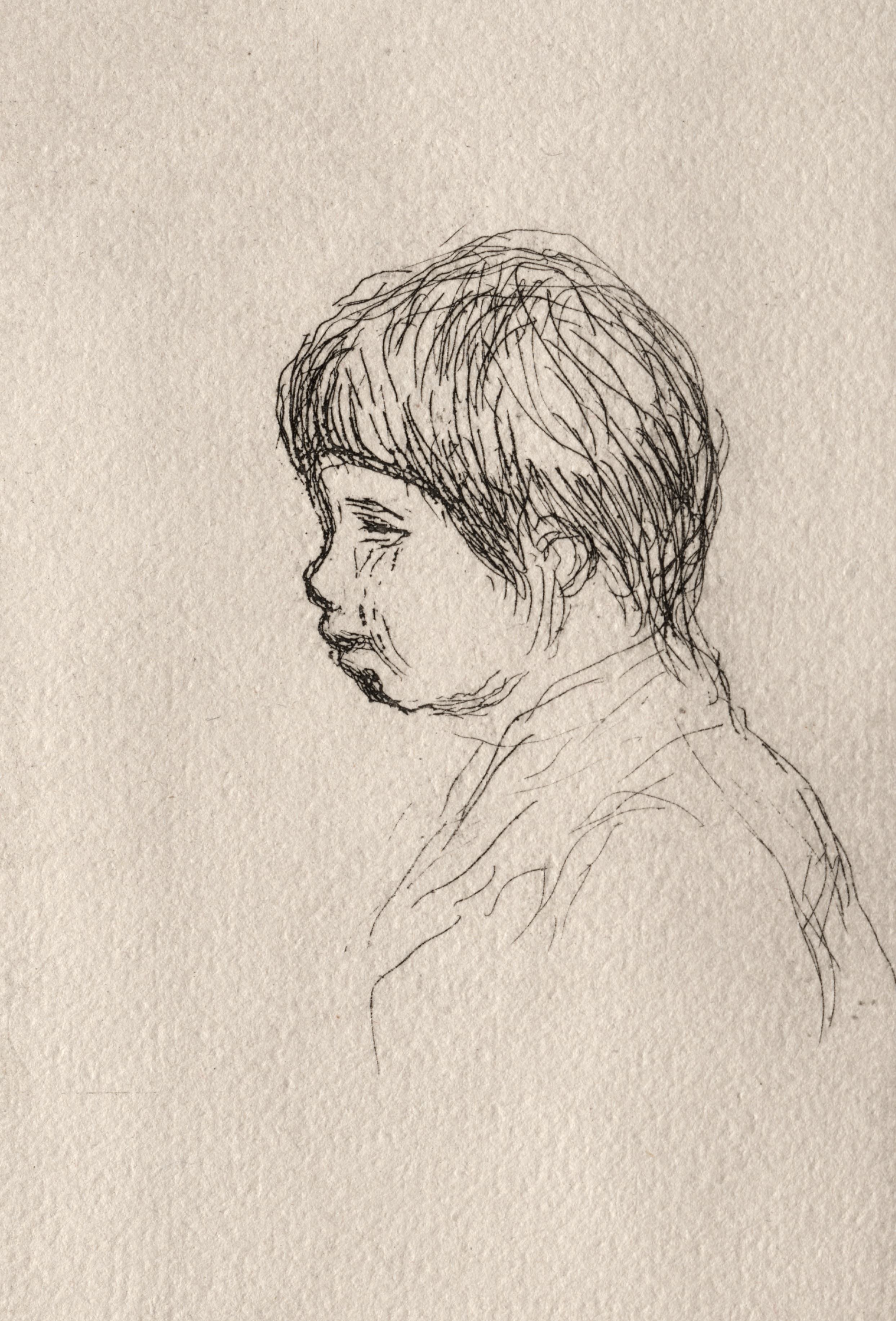 《艺术家之子克劳德·雷诺阿的侧面》（Claude Renoir, the Artist’s Son, in Profile）｜皮埃尔-奥古斯特·雷诺阿 Pierre-Auguste Renoir｜1908