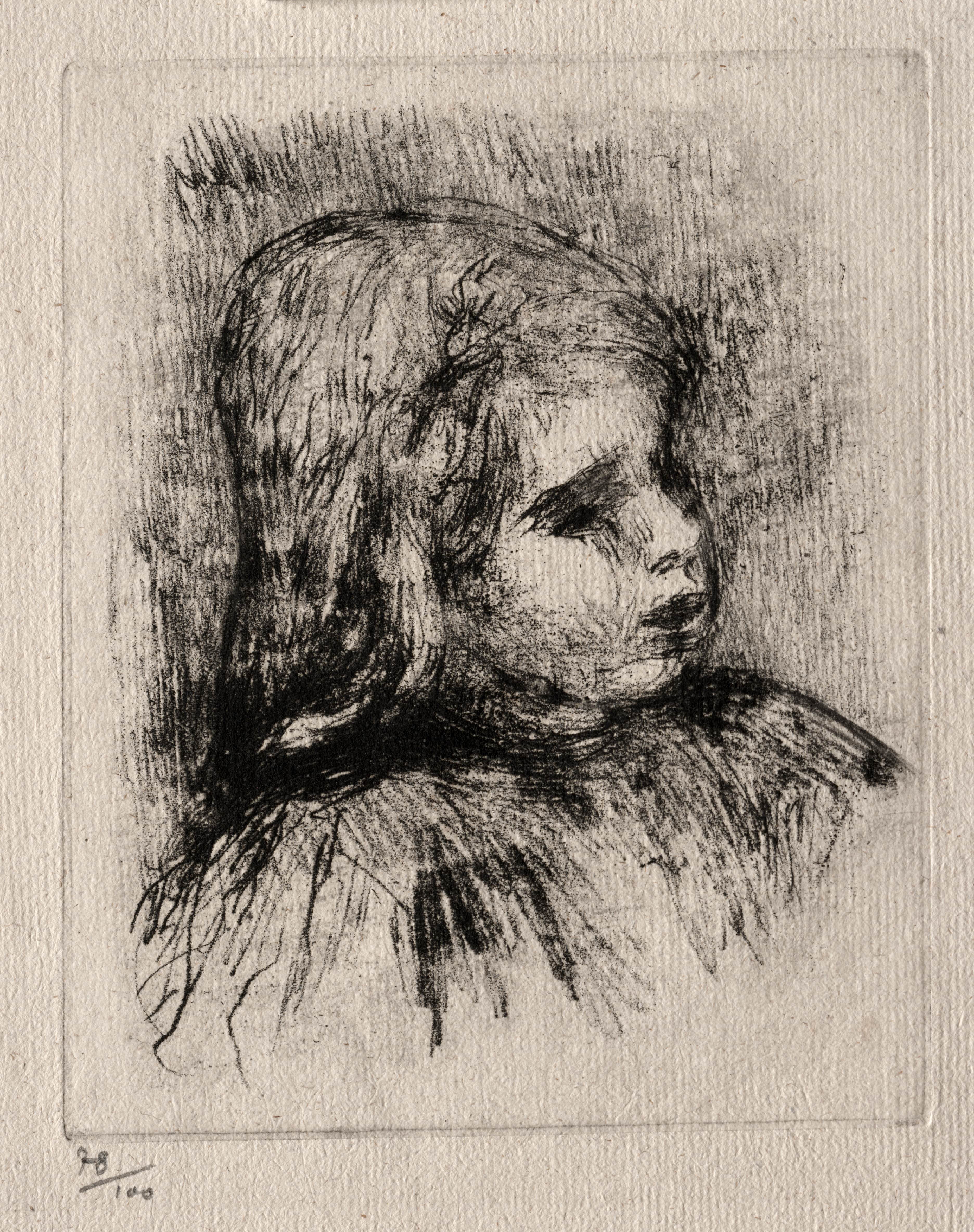 《Claude Renoir, three-quarter right》｜皮埃尔-奥古斯特·雷诺阿 Pierre-Auguste Renoir｜1908