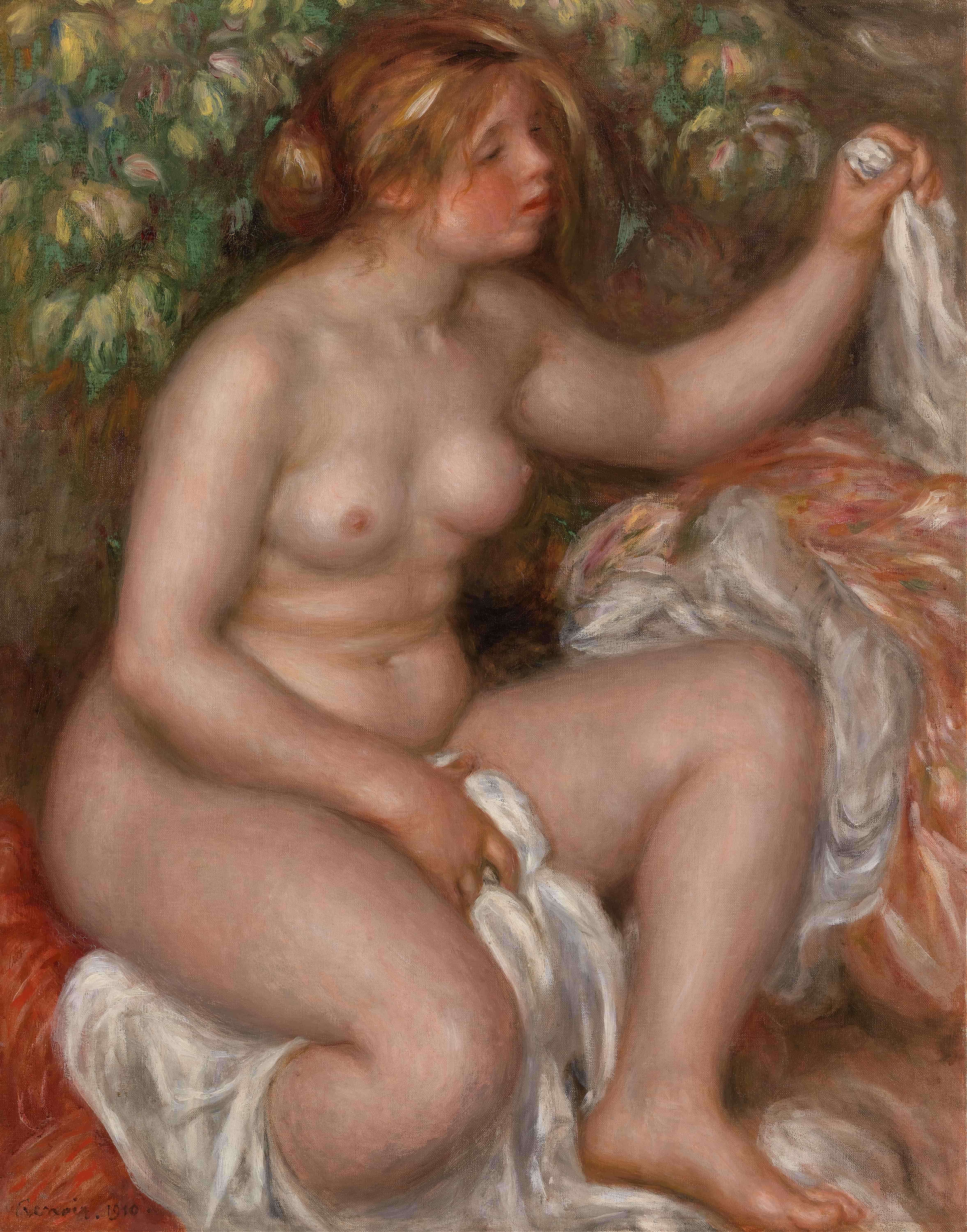 《沐浴后》（After the Bath）｜皮埃尔-奥古斯特·雷诺阿 Pierre-Auguste Renoir｜1910