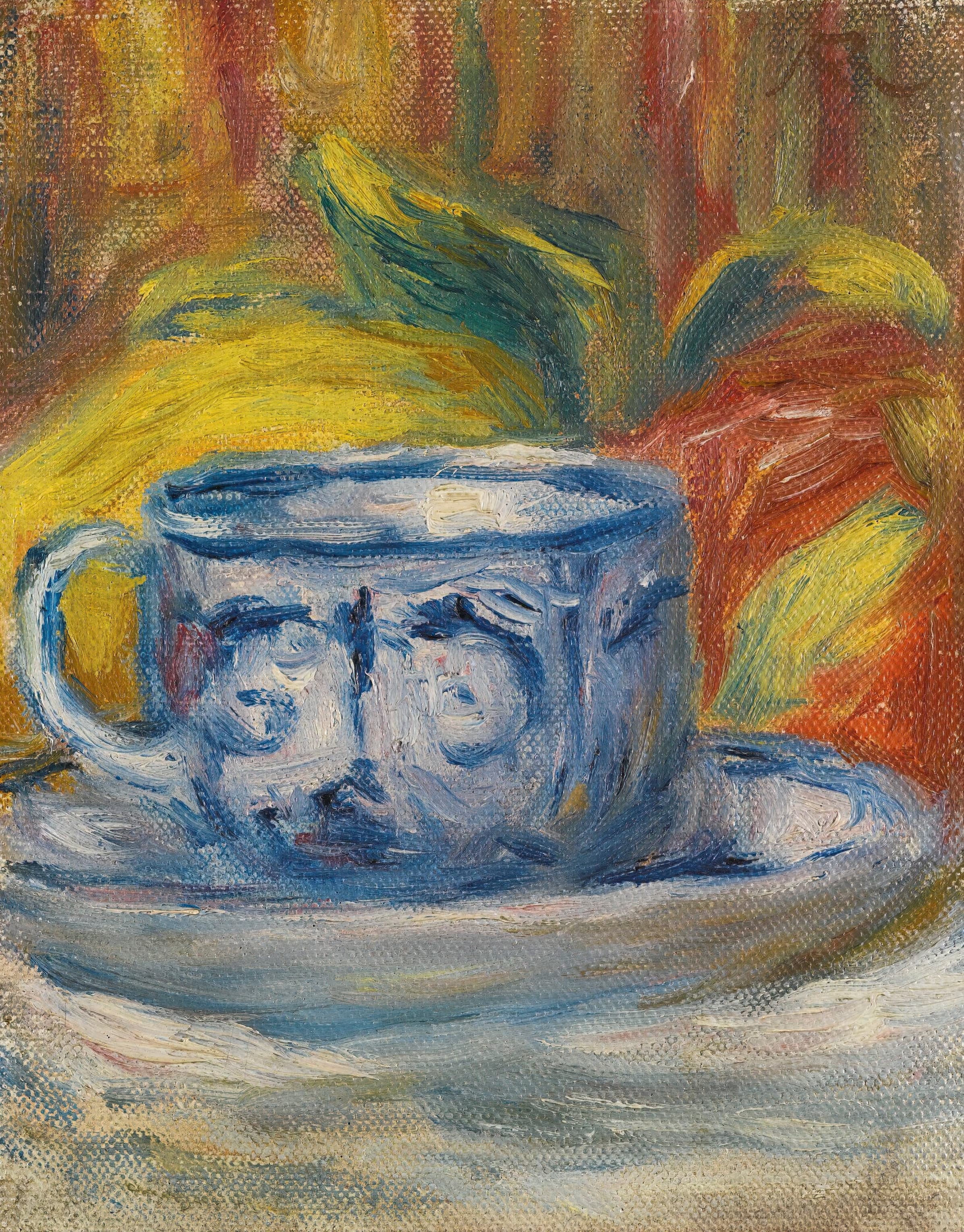 《杯子和水果》（Cup And Fruit）｜皮埃尔-奥古斯特·雷诺阿 Pierre-Auguste Renoir｜约 1910