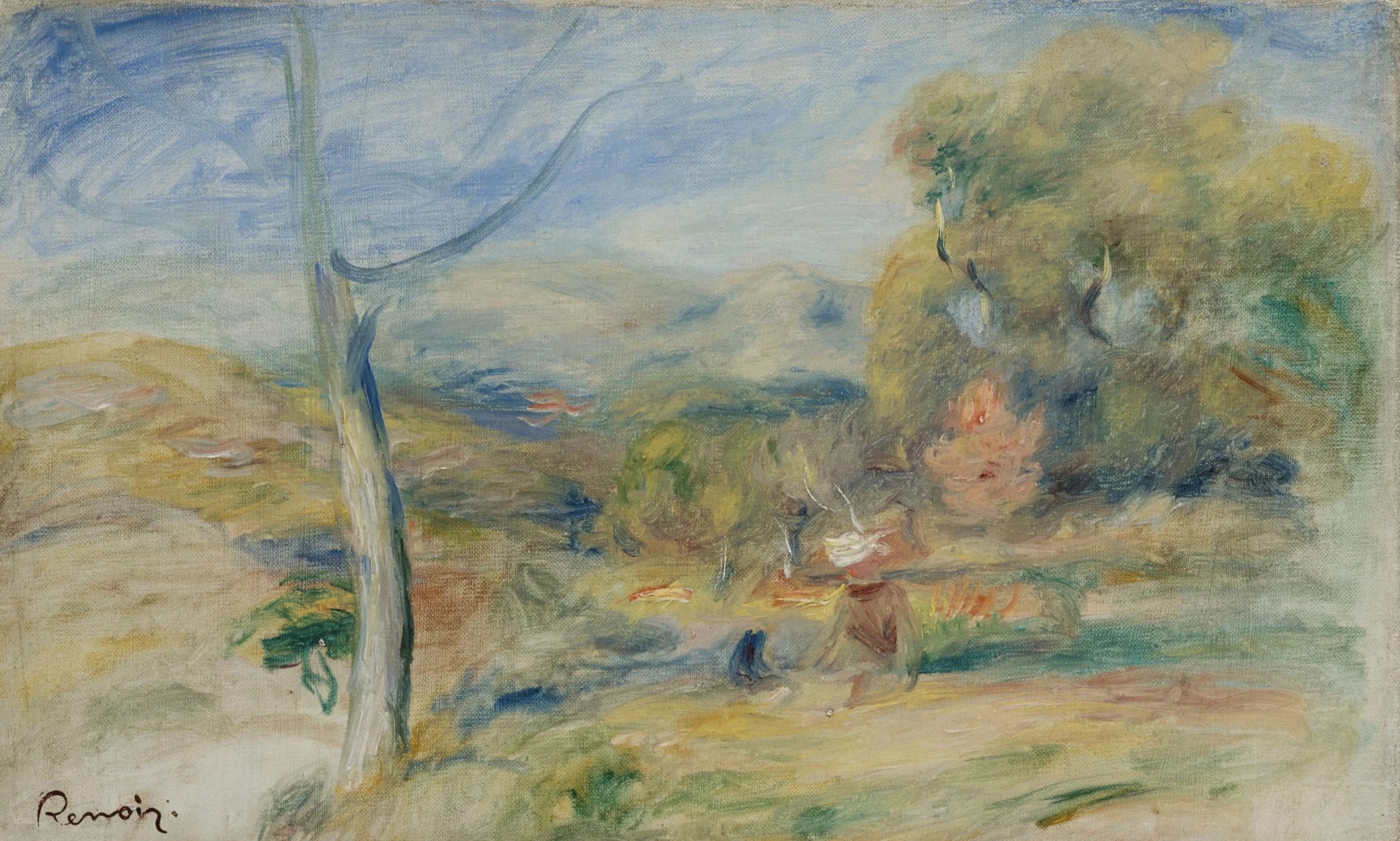 《卡涅附近的景观》（Landscape near Cagnes）｜皮埃尔-奥古斯特·雷诺阿 Pierre-Auguste Renoir｜约 1910