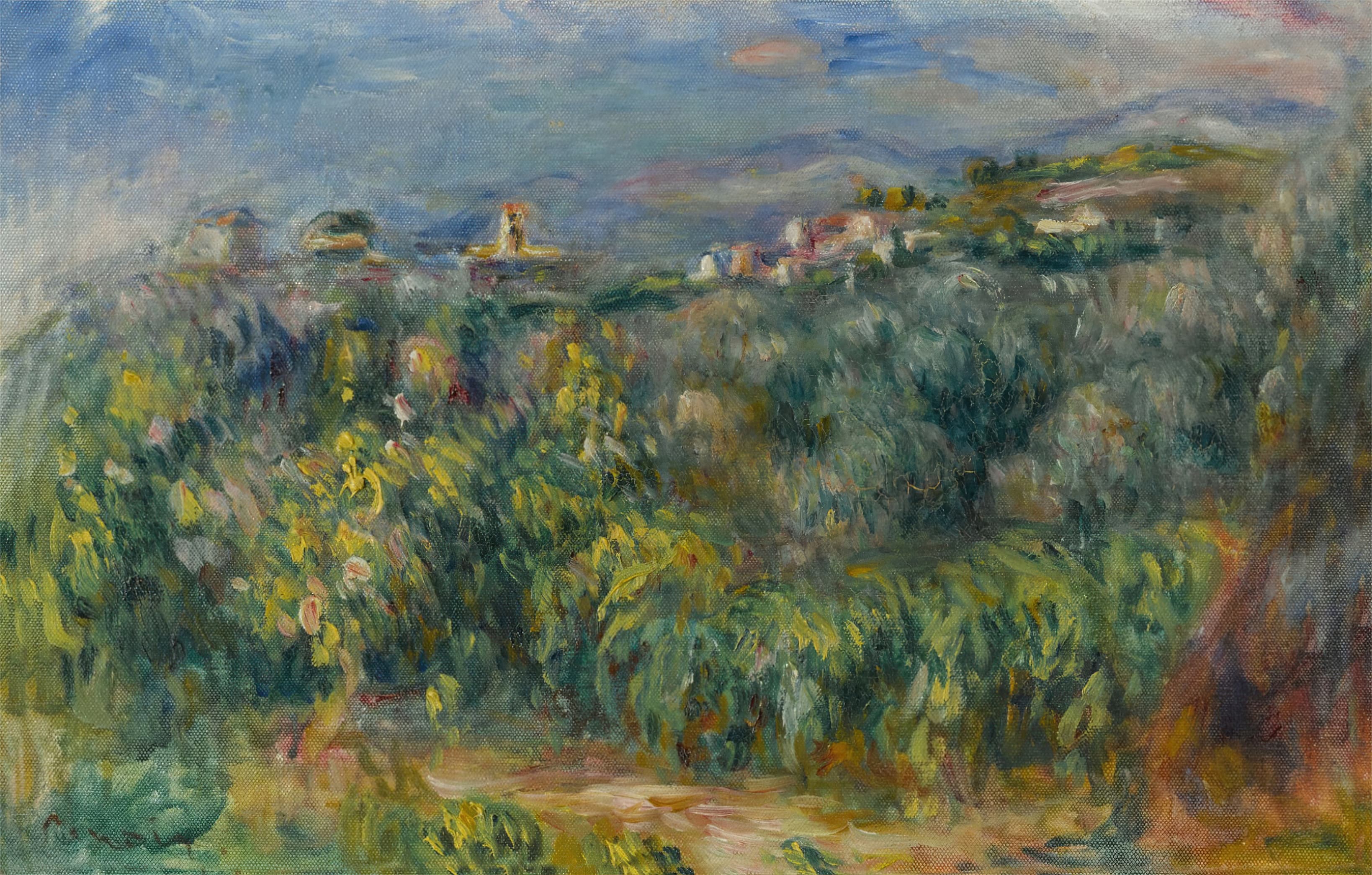 《普罗旺斯的风景；卡涅斯》（Landscapes of Provence; Cagnes）｜皮埃尔-奥古斯特·雷诺阿 Pierre-Auguste Renoir｜约 1910
