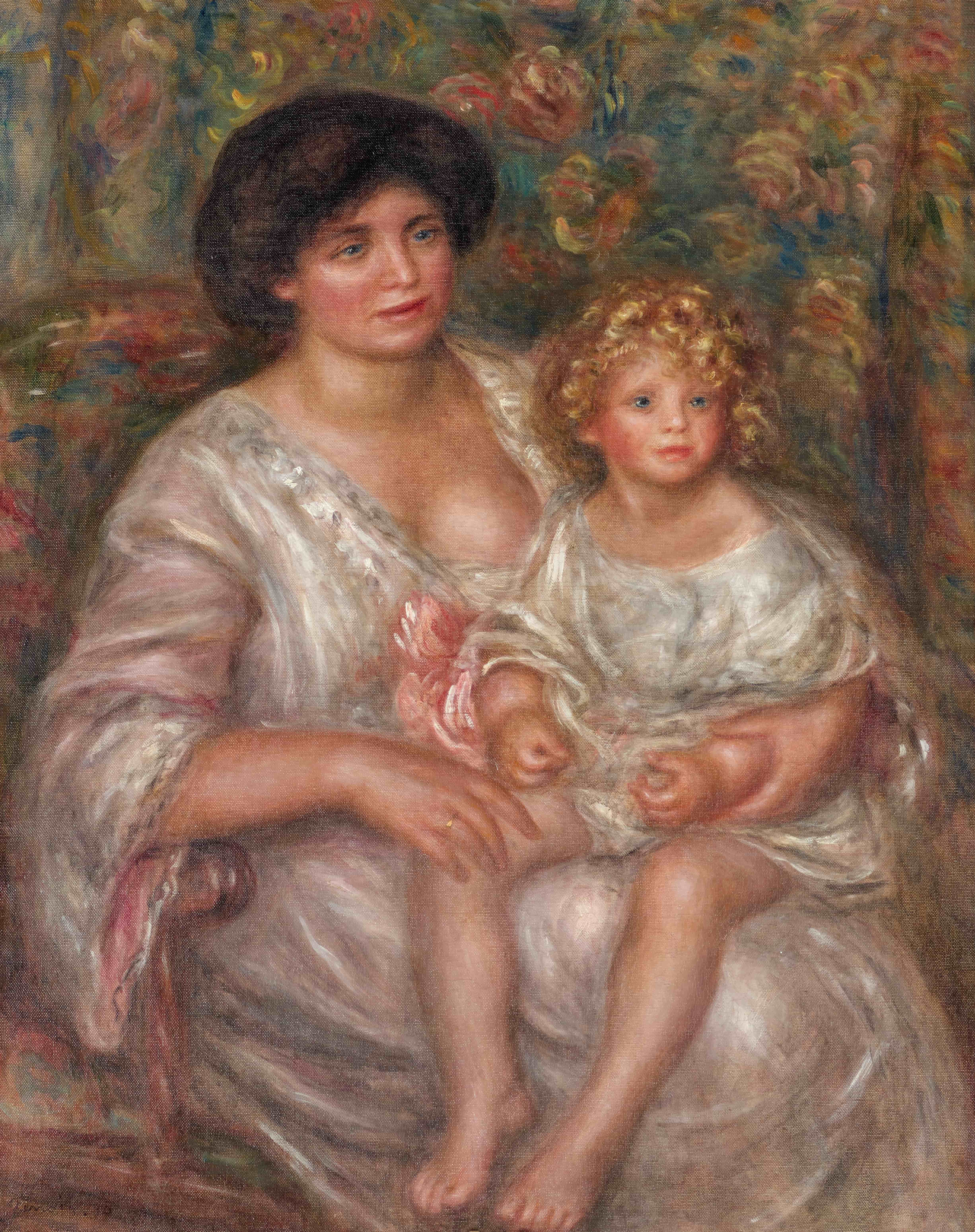 《母亲和孩子》（Mother and Child）｜皮埃尔-奥古斯特·雷诺阿 Pierre-Auguste Renoir｜1910