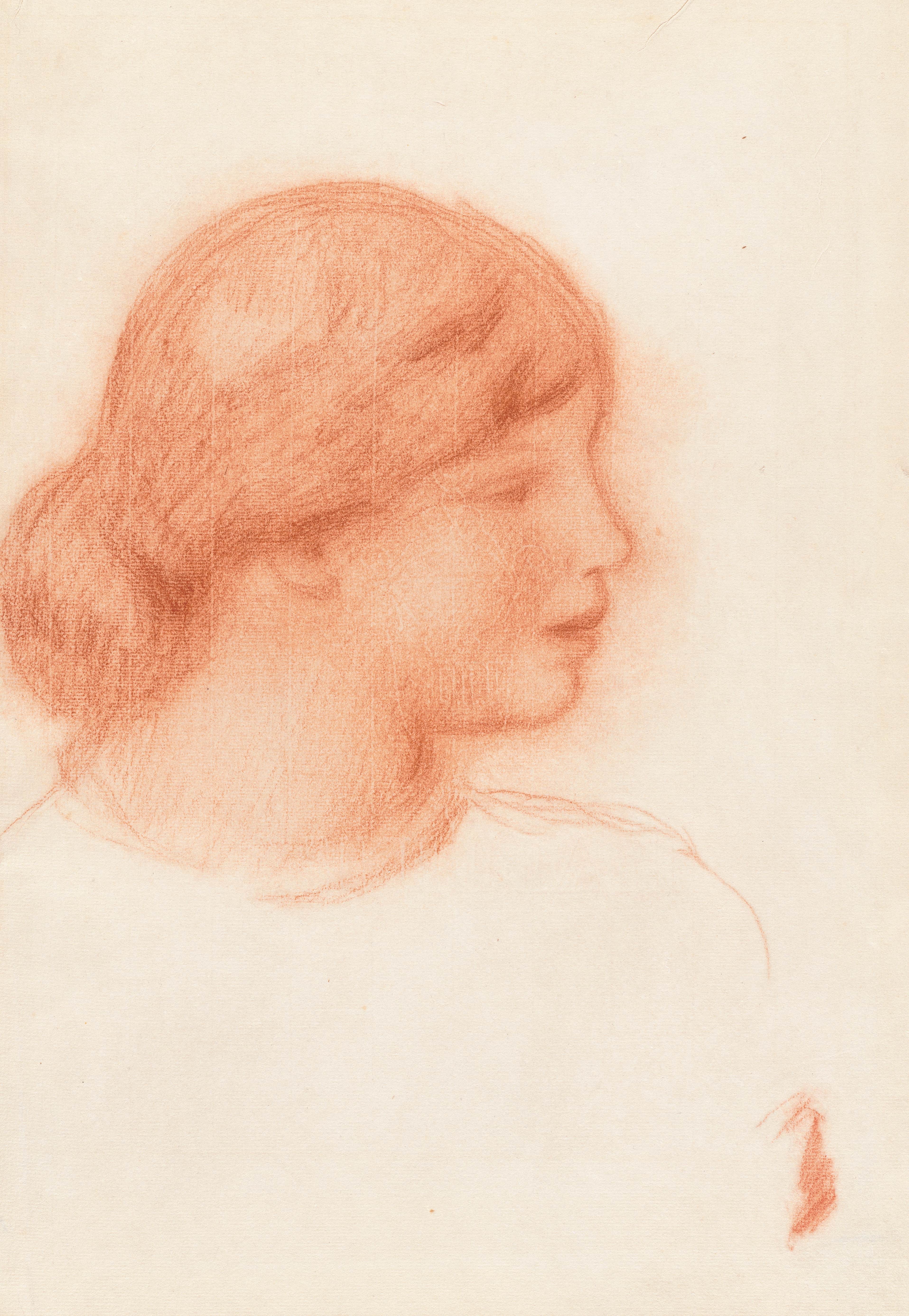 《一位年轻女子的侧写》（Profile of a Young Woman）｜皮埃尔-奥古斯特·雷诺阿 Pierre-Auguste Renoir｜约. 1910