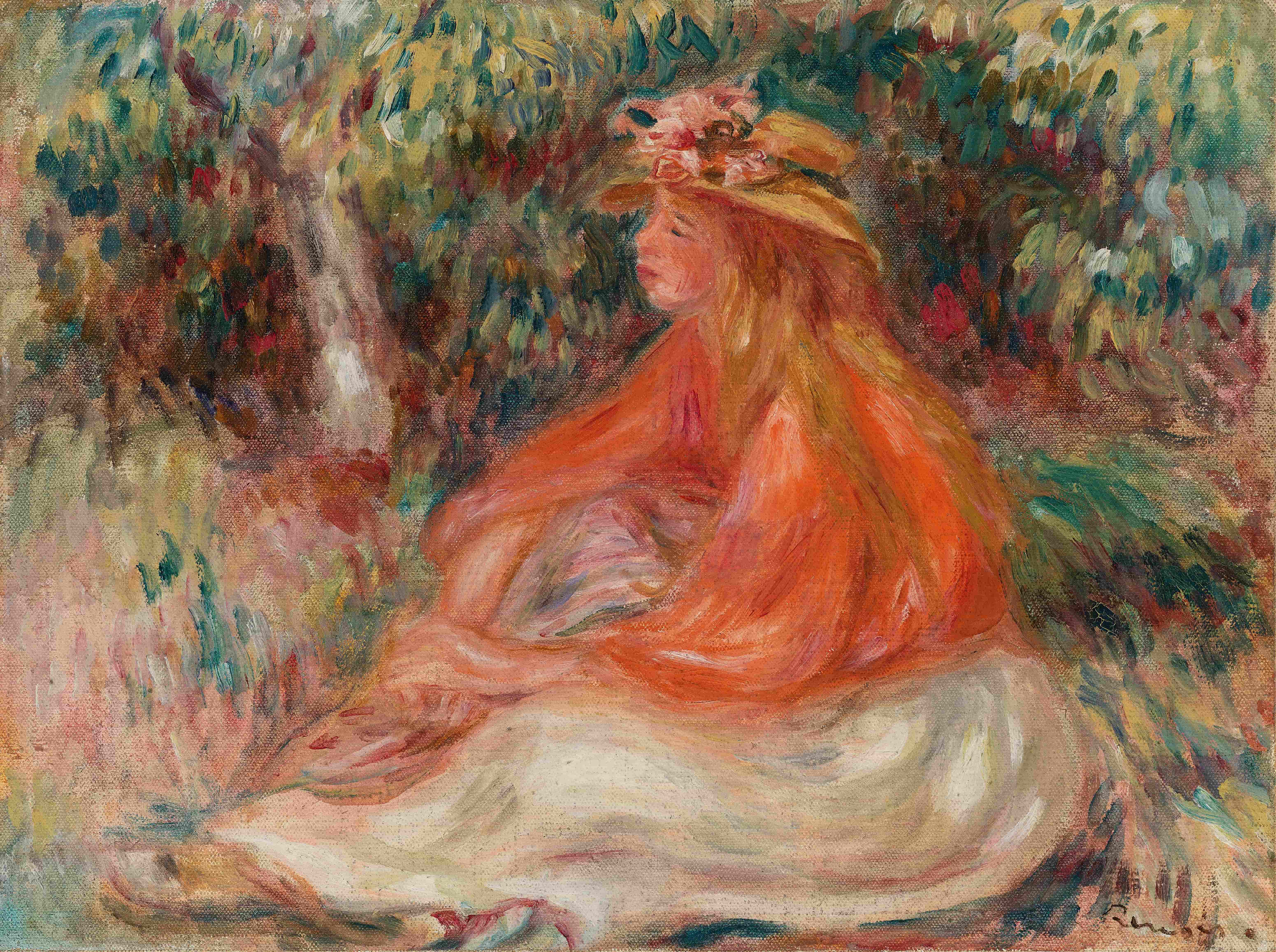 《坐着的女人（Femme assise）》（Seated Woman (Femme assise)）｜皮埃尔-奥古斯特·雷诺阿 Pierre-Auguste Renoir｜约. 1910