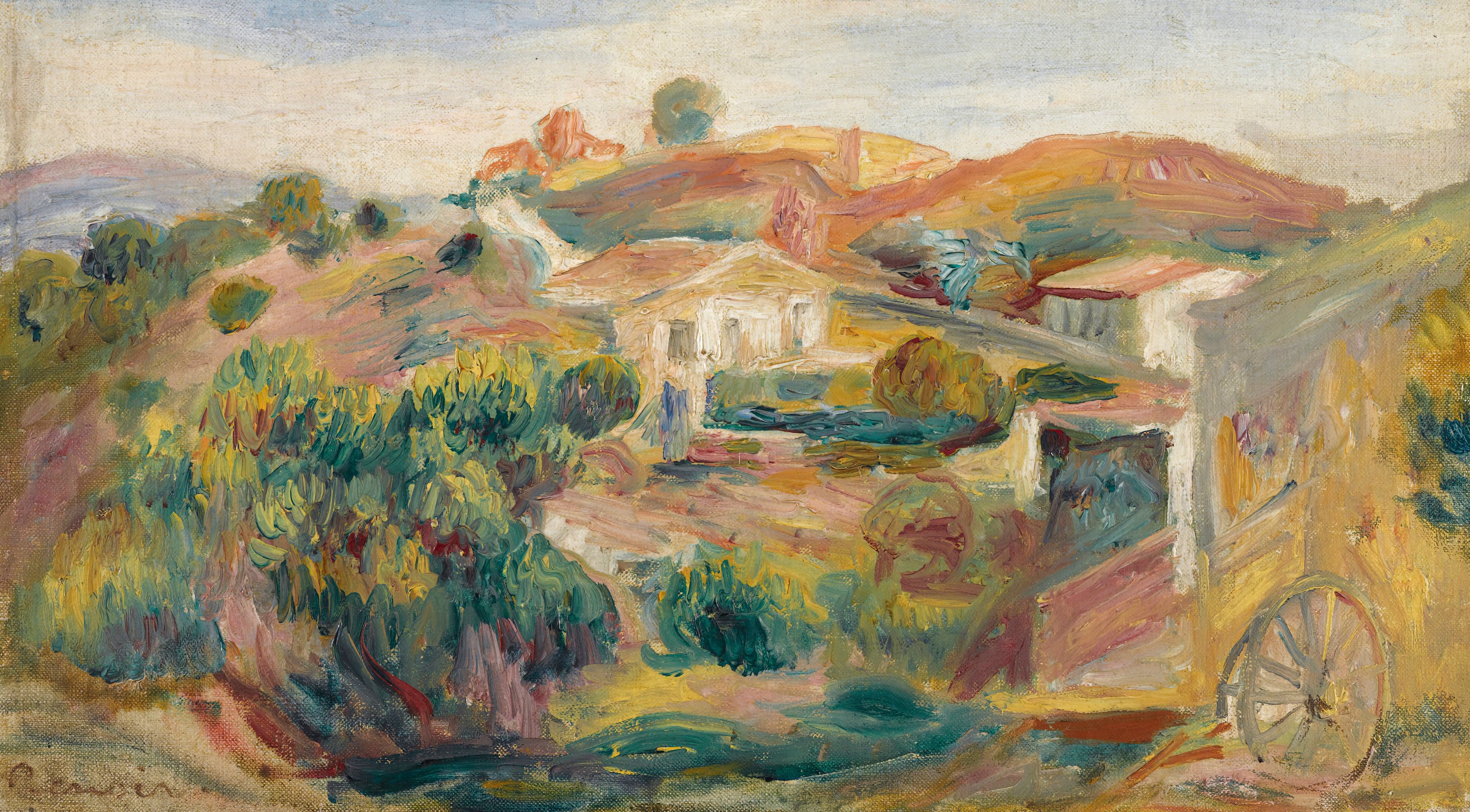 《风景与房子》（Landscape With Houses）｜皮埃尔-奥古斯特·雷诺阿 Pierre-Auguste Renoir｜约 1911