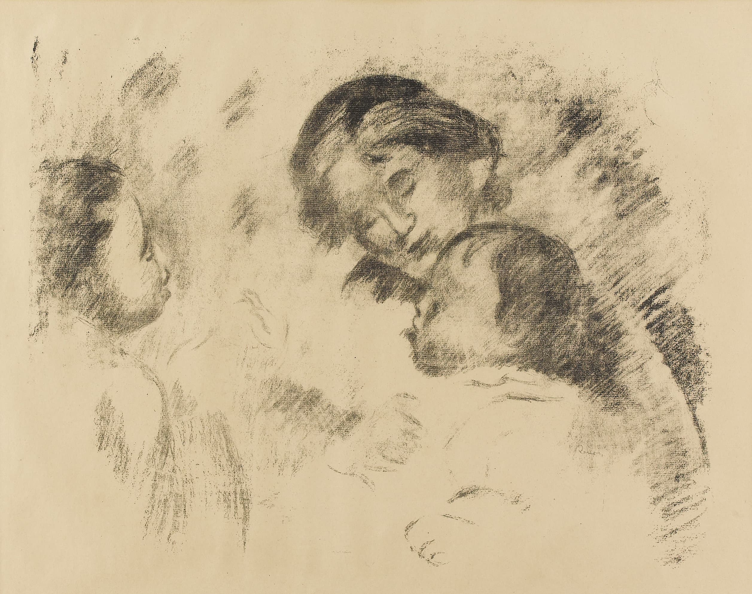 《一位母亲和两个孩子》（A mother and two children）｜皮埃尔-奥古斯特·雷诺阿 Pierre-Auguste Renoir｜1912