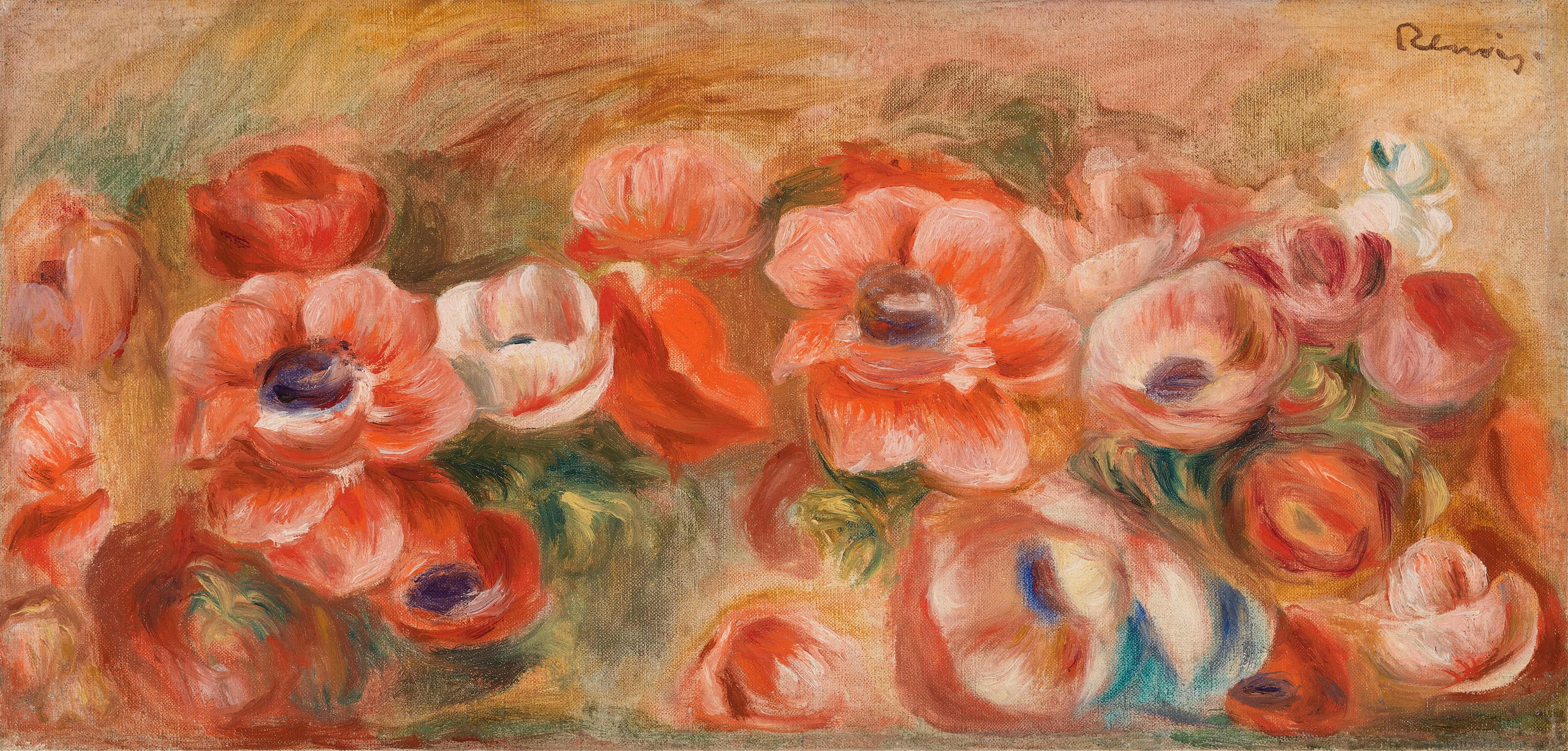 《海葵（海葵）》（Anemones (Anemones)）｜皮埃尔-奥古斯特·雷诺阿 Pierre-Auguste Renoir｜约. 1912