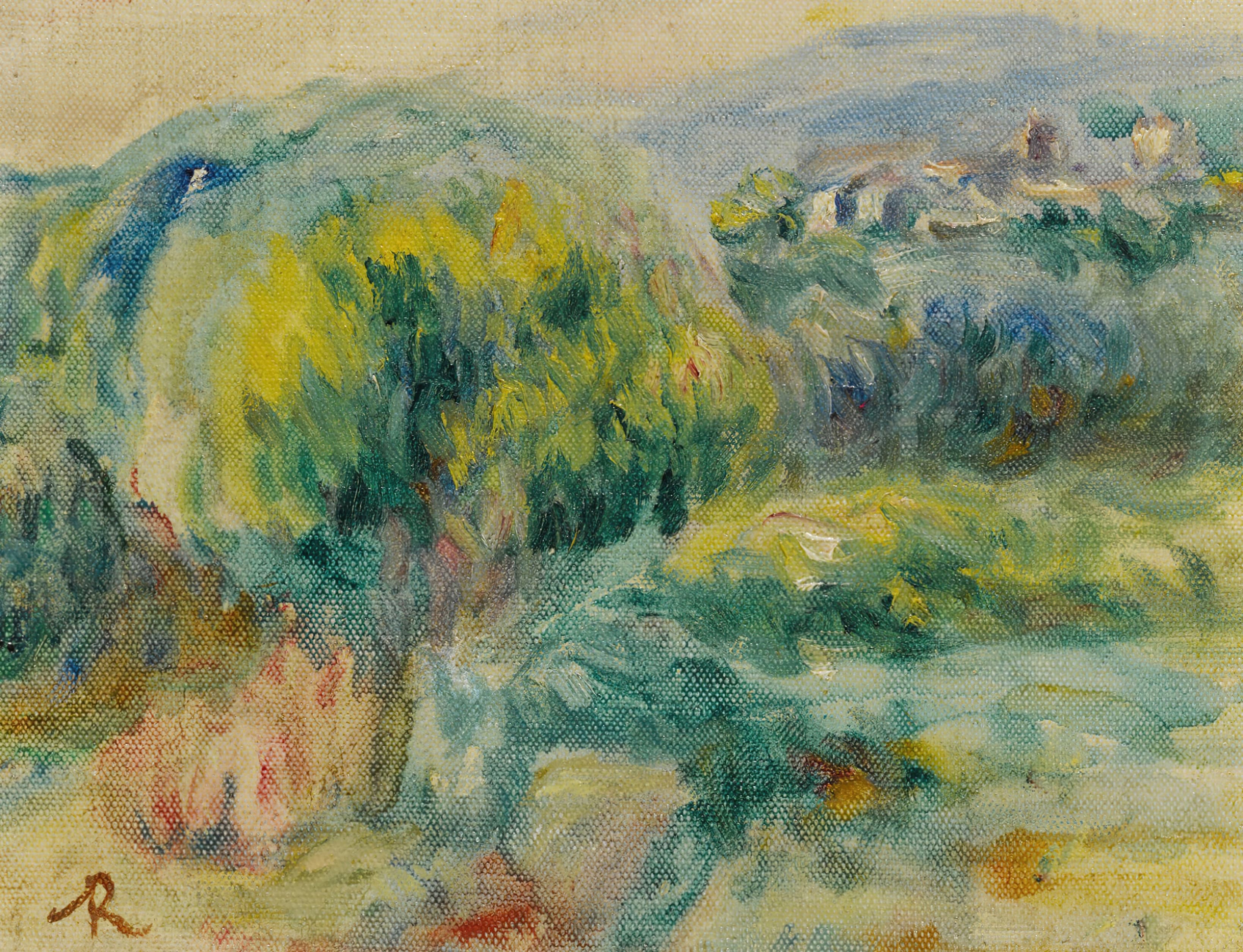《滨海卡涅周围的景观》（Landscape around Cagnes-Sur-Mer）｜皮埃尔-奥古斯特·雷诺阿 Pierre-Auguste Renoir｜1912–13