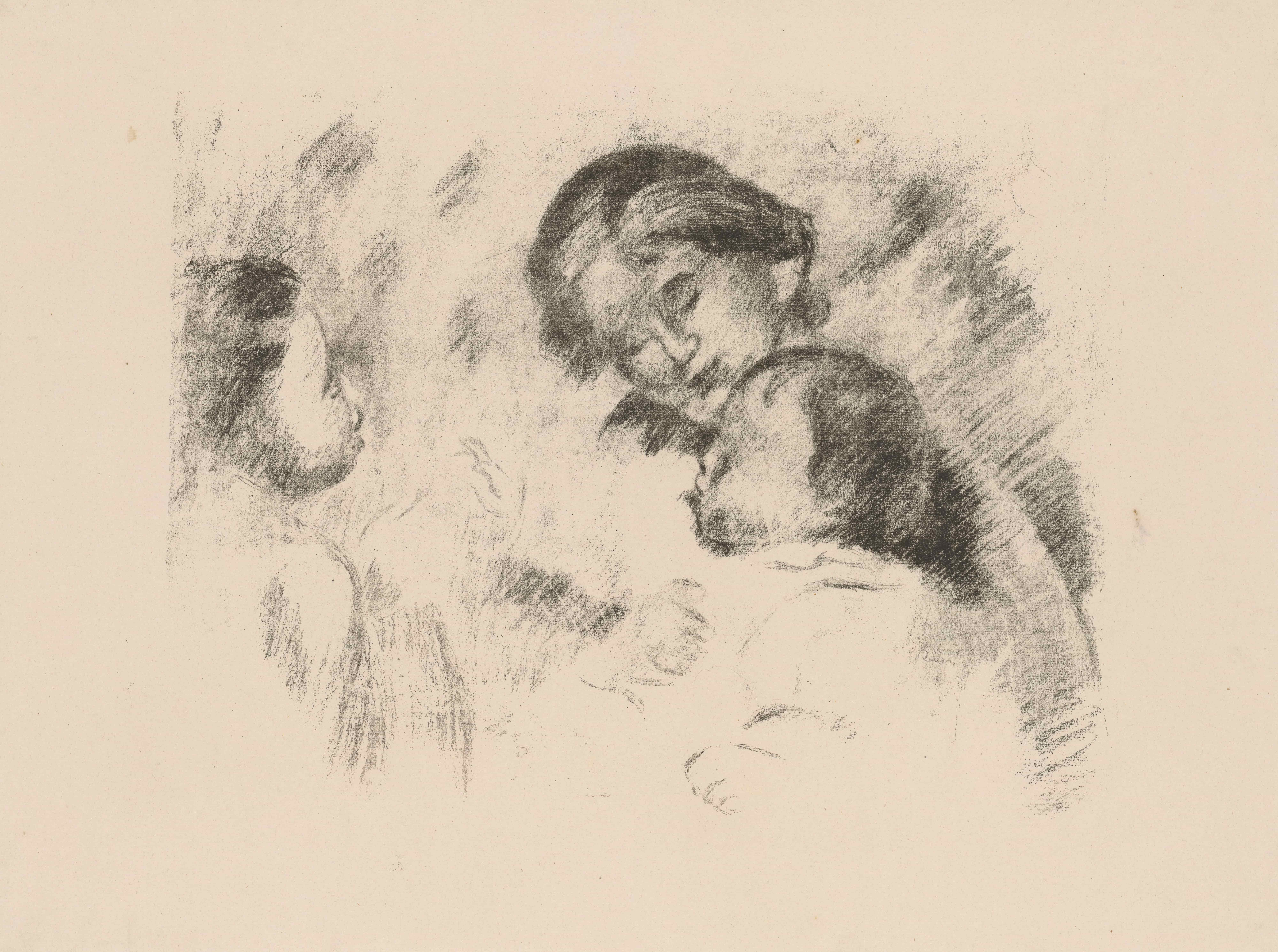 《一位母亲和两个孩子》（A mother and two children）｜皮埃尔-奥古斯特·雷诺阿 Pierre-Auguste Renoir｜1914