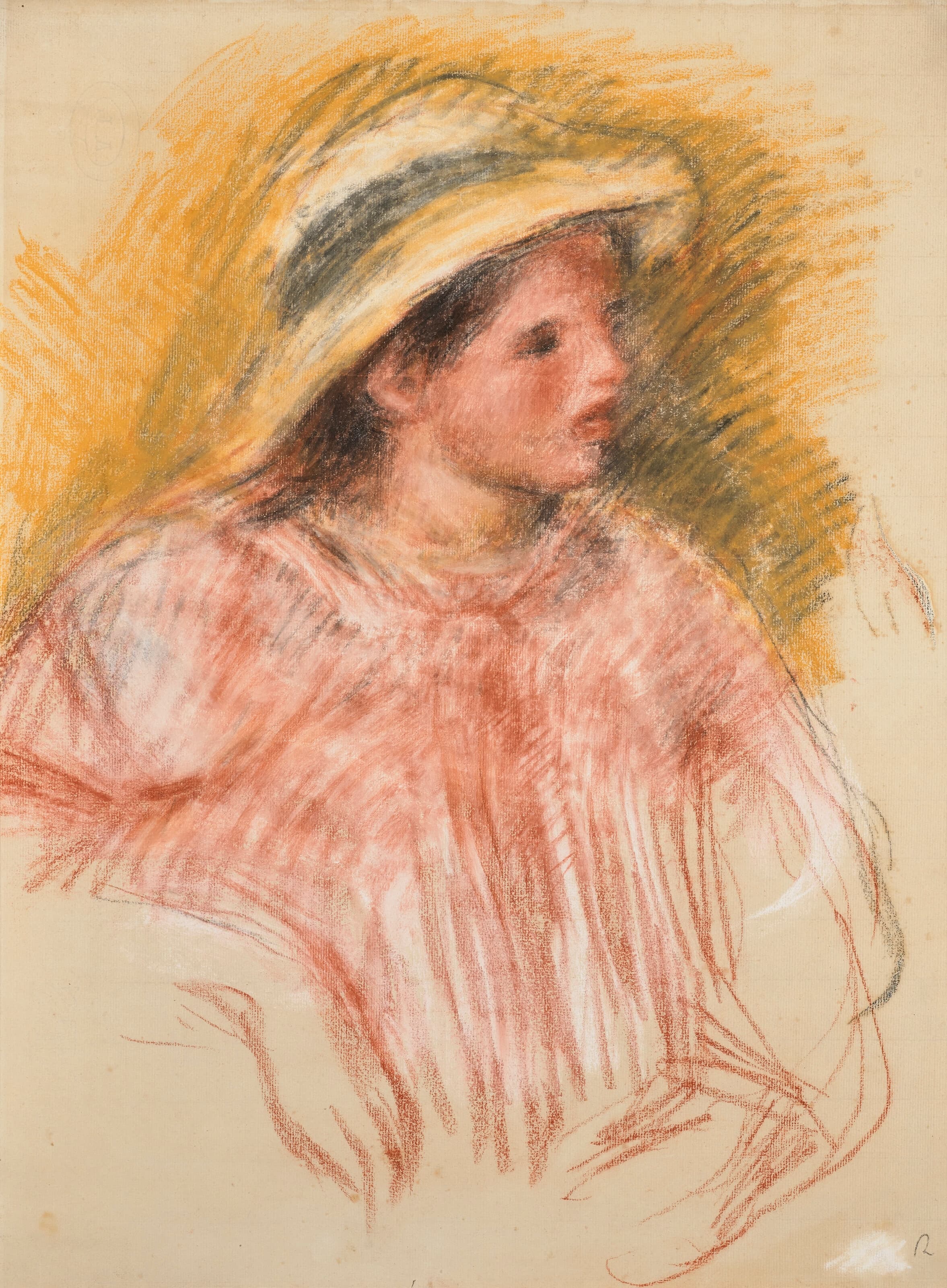 《戴帽子的女人半身像》（Bust of woman with hat）｜皮埃尔-奥古斯特·雷诺阿 Pierre-Auguste Renoir｜约 1915