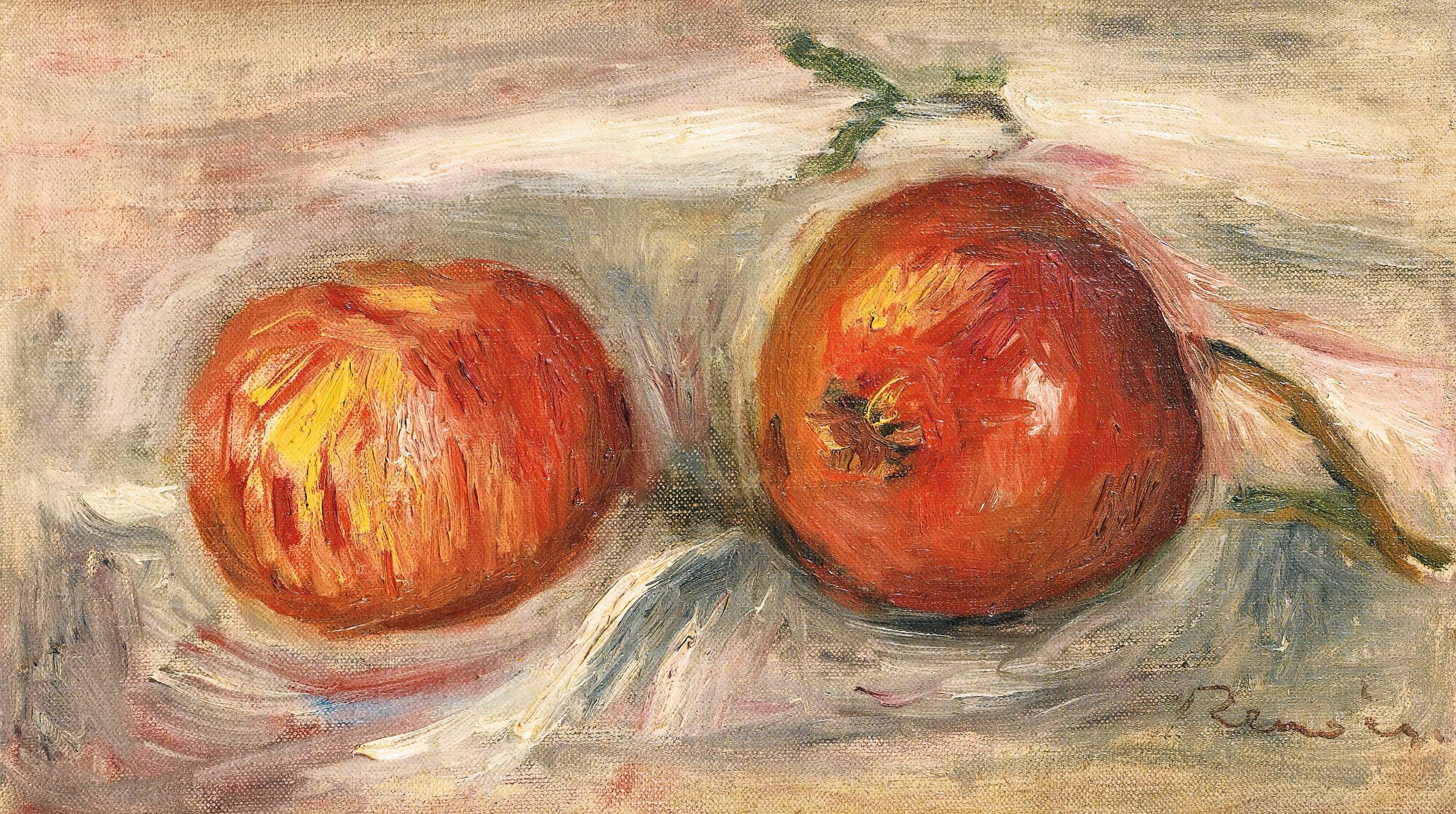 《两个苹果》（Two Apples）｜皮埃尔-奥古斯特·雷诺阿 Pierre-Auguste Renoir｜1915