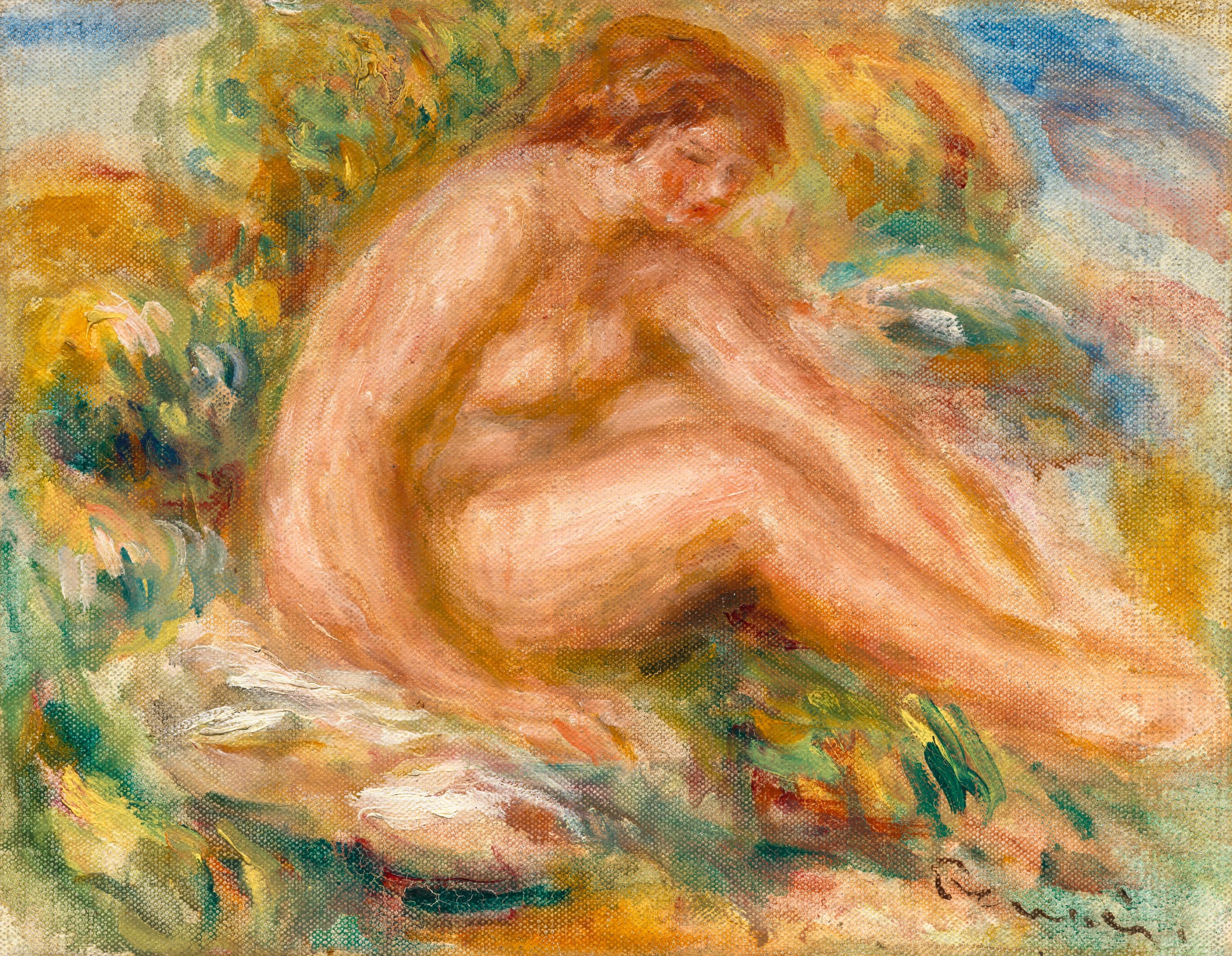 《巴瑟》（Bather）｜皮埃尔-奥古斯特·雷诺阿 Pierre-Auguste Renoir｜约 1916