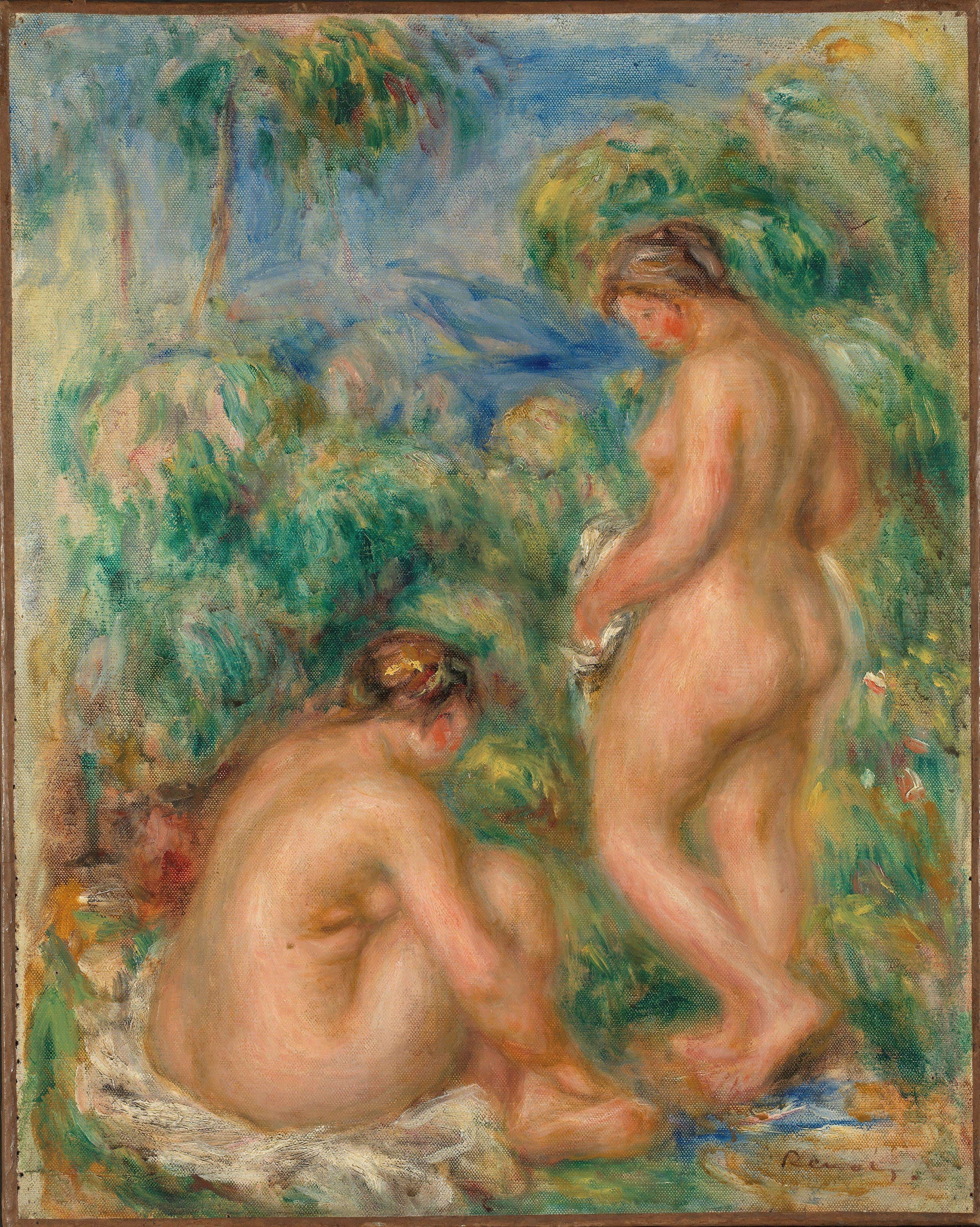 《洗澡的女人》（Bathing women）｜皮埃尔-奥古斯特·雷诺阿 Pierre-Auguste Renoir｜1916