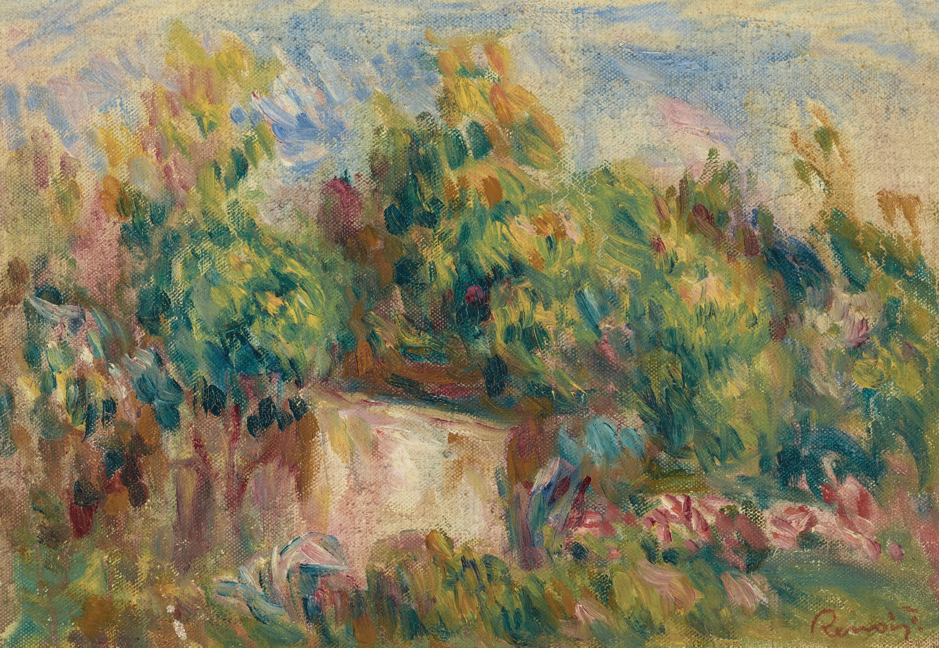 《Les Colettes 附近的棚屋》（Shed near Les Colettes）｜皮埃尔-奥古斯特·雷诺阿 Pierre-Auguste Renoir｜1916